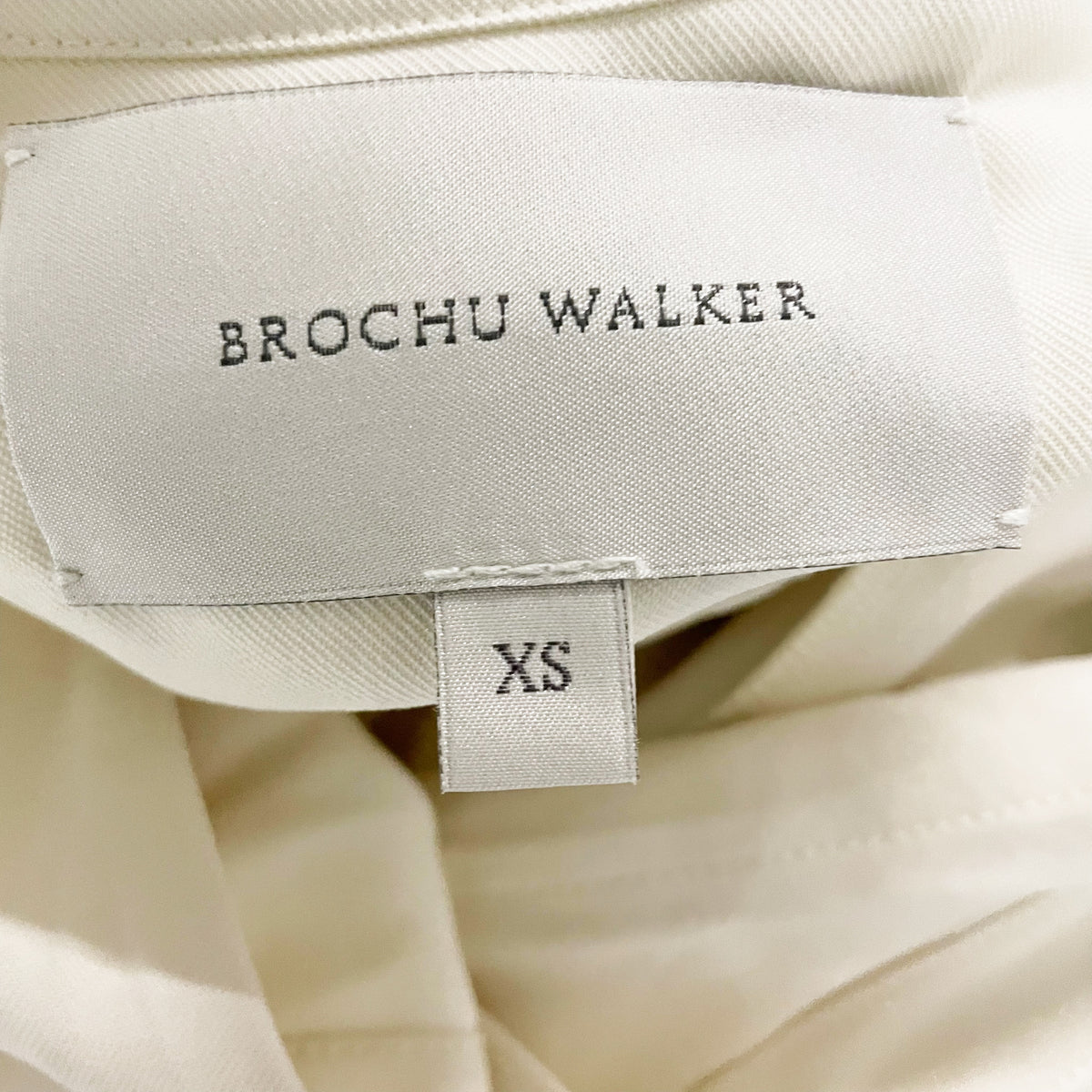 Brochu Walker Ultra Soft Stretch Waist V Neck Collared Faux Wrap Blouse Ivory XS