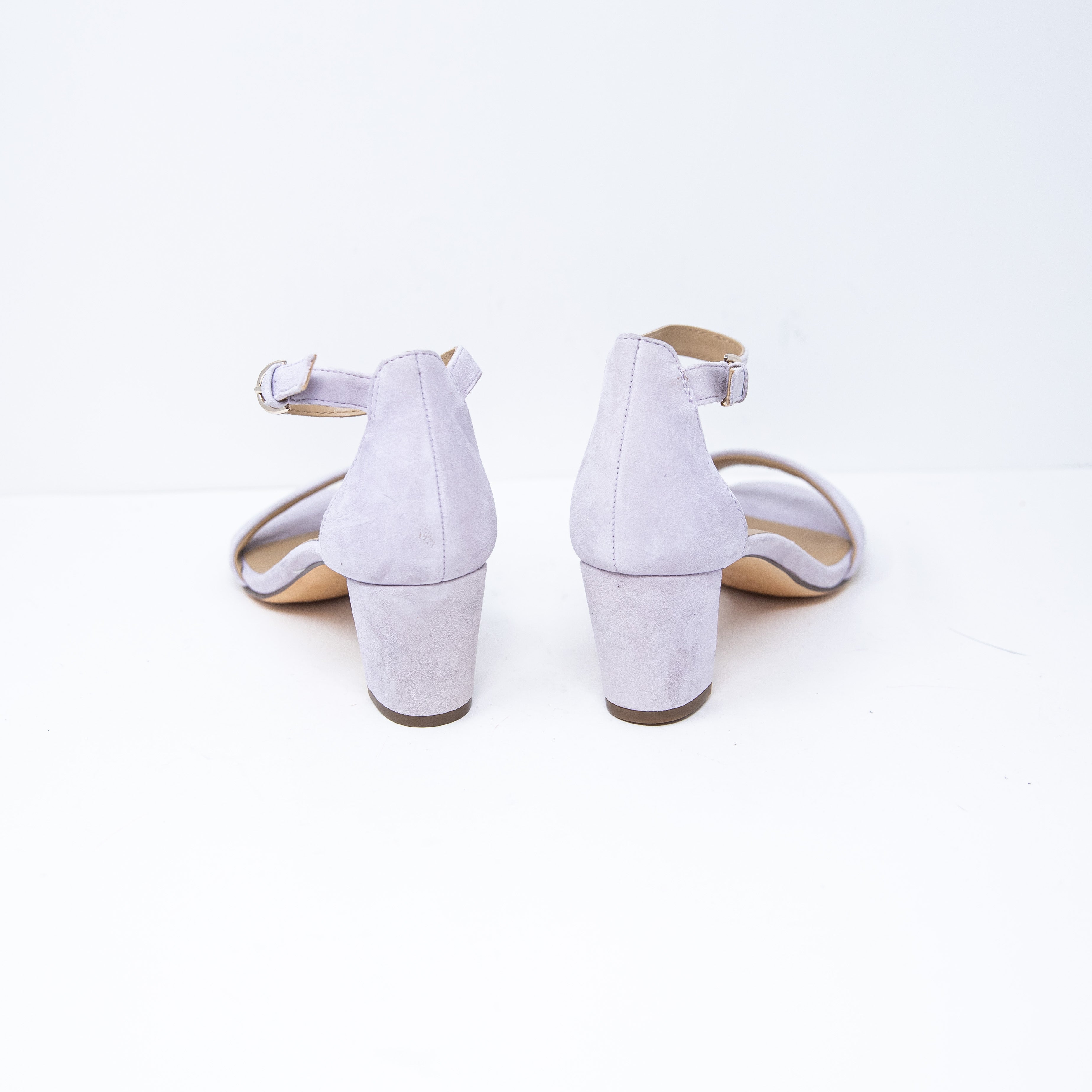 NEW Naturalizer Vera Genuine Suede Leather Ankle Strap Open Toe Sandals Heels