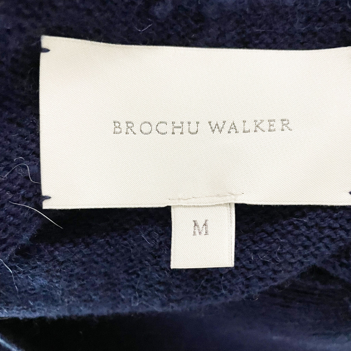 Brochu Walker Lucie Layered Vee Looker Cotton Cashmere Mixed Media Sweater Navy