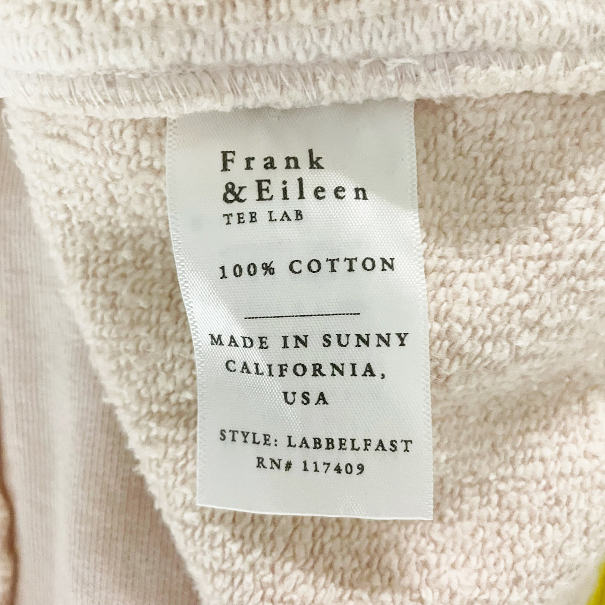 Frank And Eileen Lab Belfast Cotton Double Breasted Sweatshirt Peacoat Jacket S