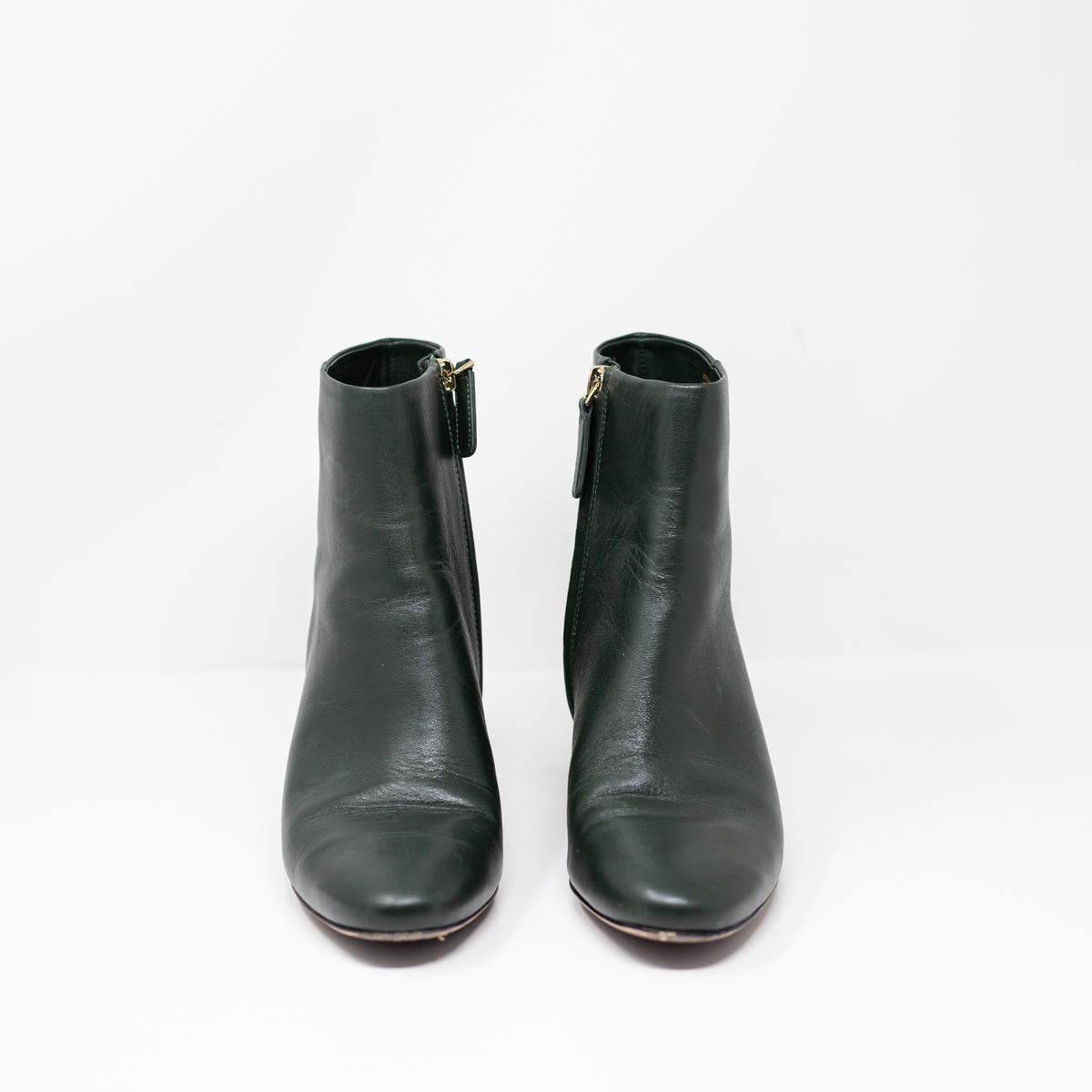 Kate Spade Merritt Genuine Leather Round Toe Ankle Booties Deep Evergreen 7.5