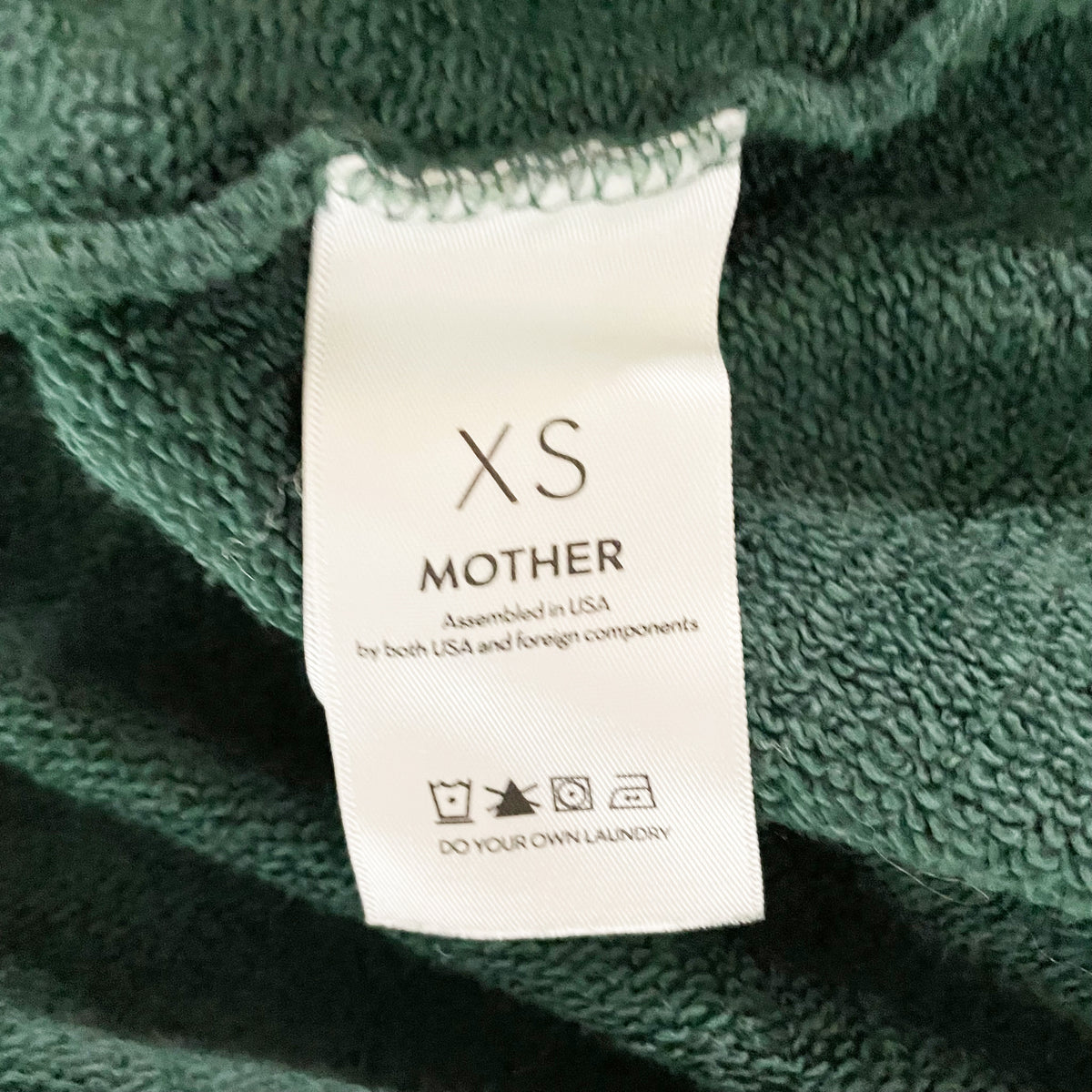 Mother The Drop Square Graphic Logo Print Crew Neck Long Sleeve Sweatshirt Green