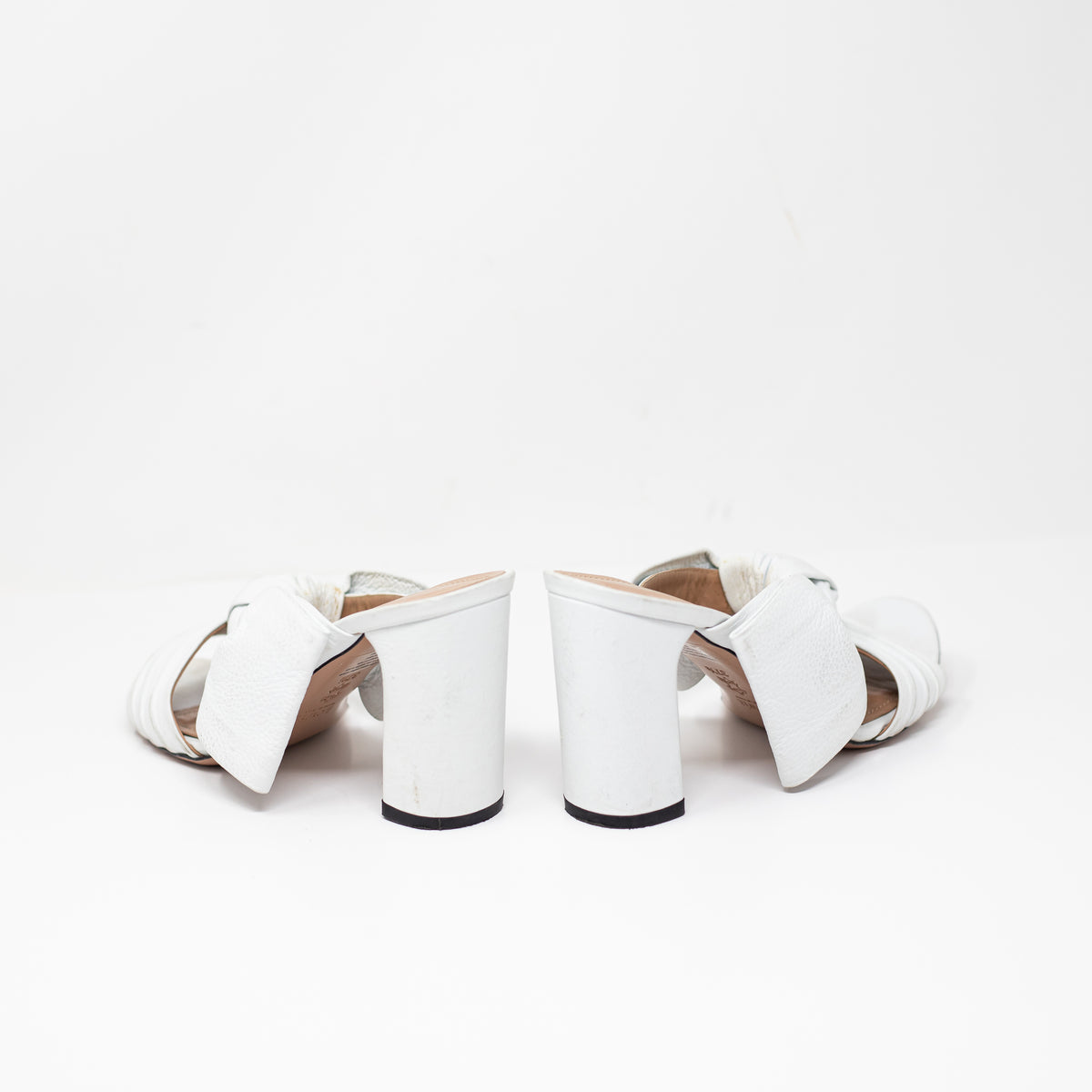 Lewit Women's Made In Italy Genuine Leather Open Toe Bow Sandals Heels Shoes 7.5