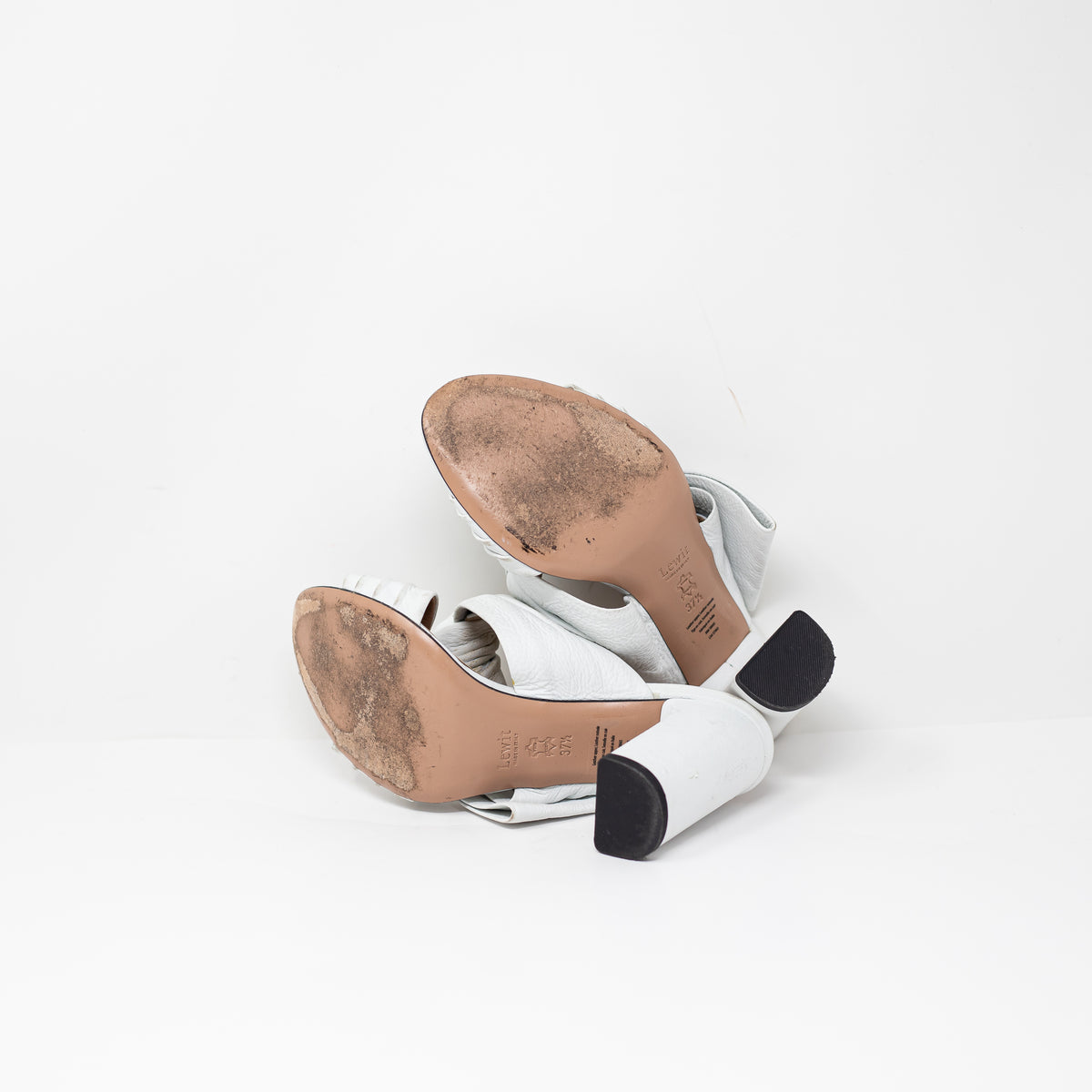 Lewit Women's Made In Italy Genuine Leather Open Toe Bow Sandals Heels Shoes 7.5