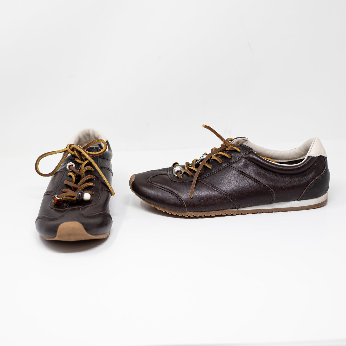 NEW J. Crew Rec Low Top Genuine Leather Lace Up Sneakers Shoes French Press 7