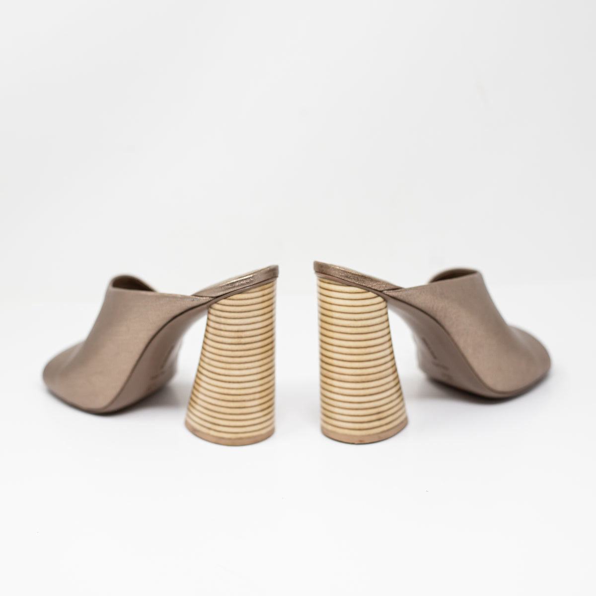Mercedes Castillo Izar Slide Genuine Leather Open Toe Block Heel Sandals Shoes