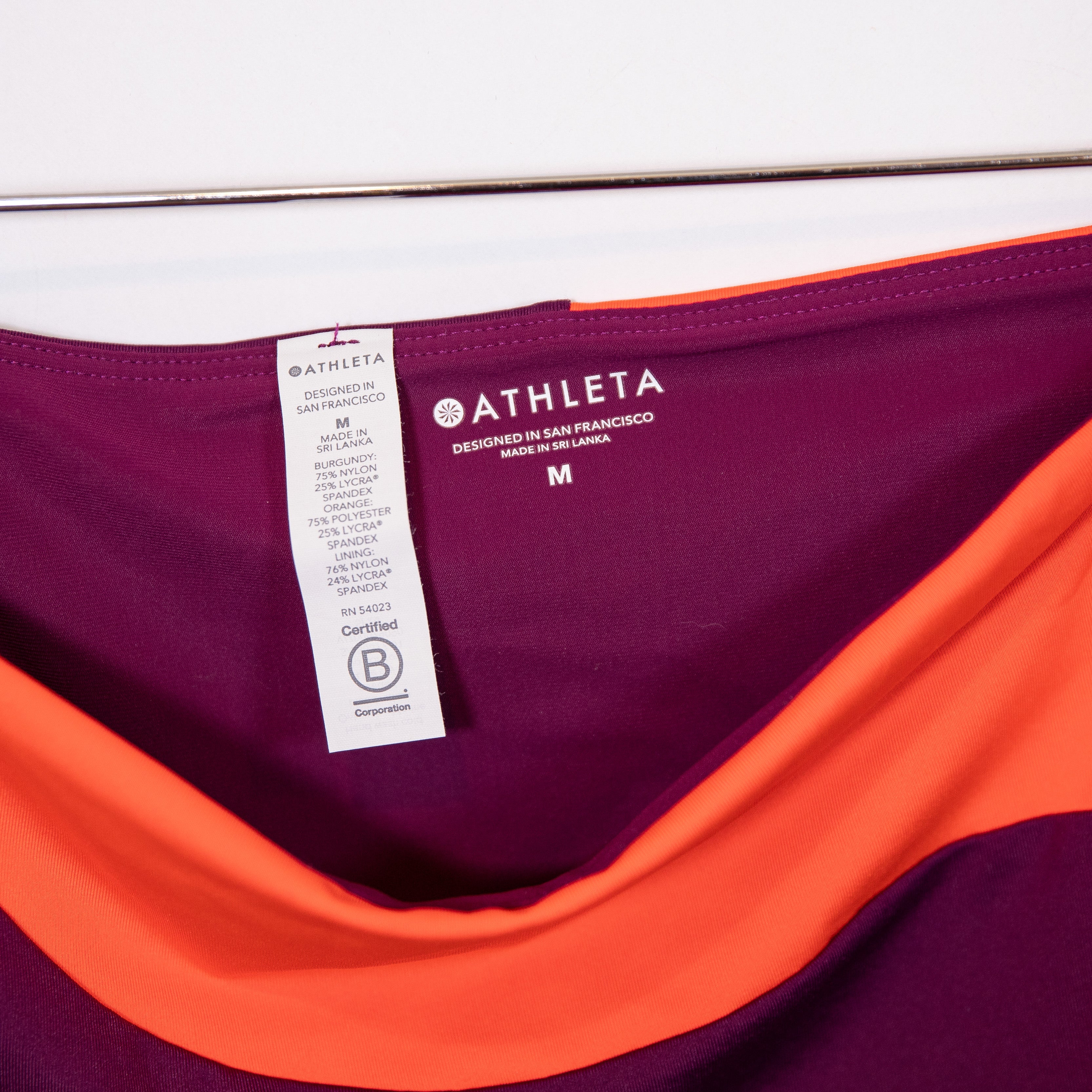 NEW Athleta Asym High Waist Swim Bikini Bathing Suit Bottom Vermillion Medium