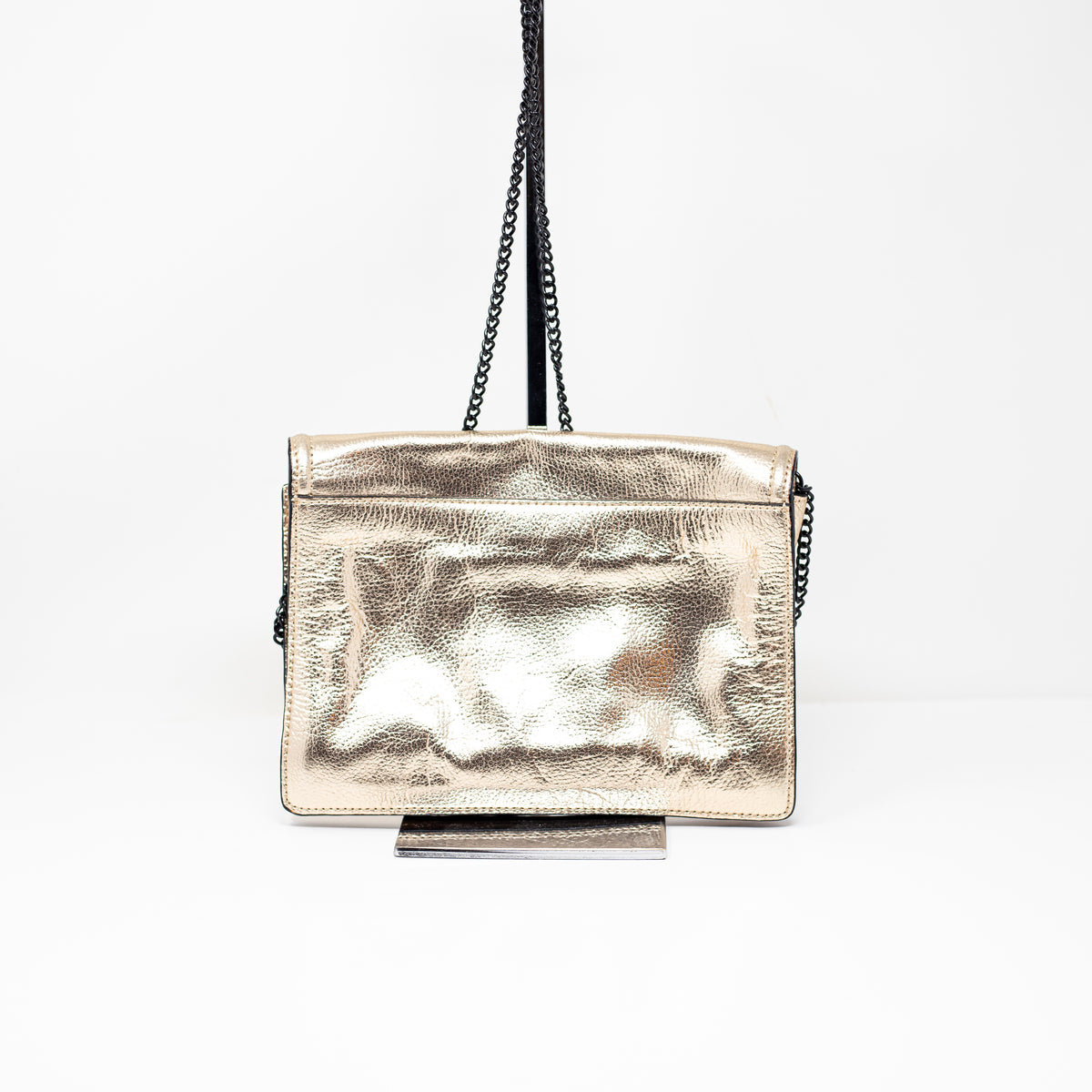 Loeffler Randall Rider Genuine Leather Gold Metallic Crossbody Shoulder Purse