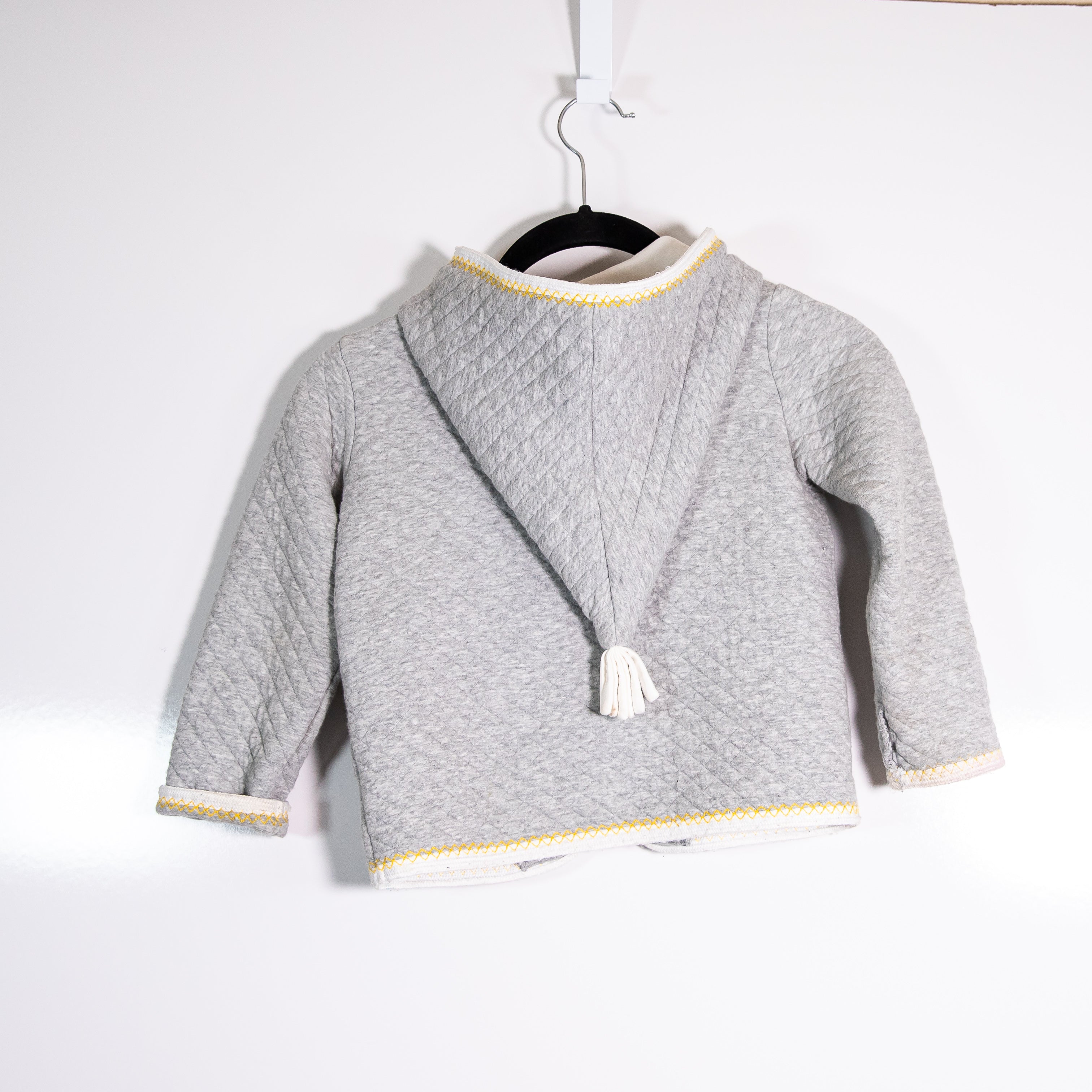 Hanna Anderson Cotton Quilted Full Zip Sun Clouds Patchwork Hoodie Sweater 90