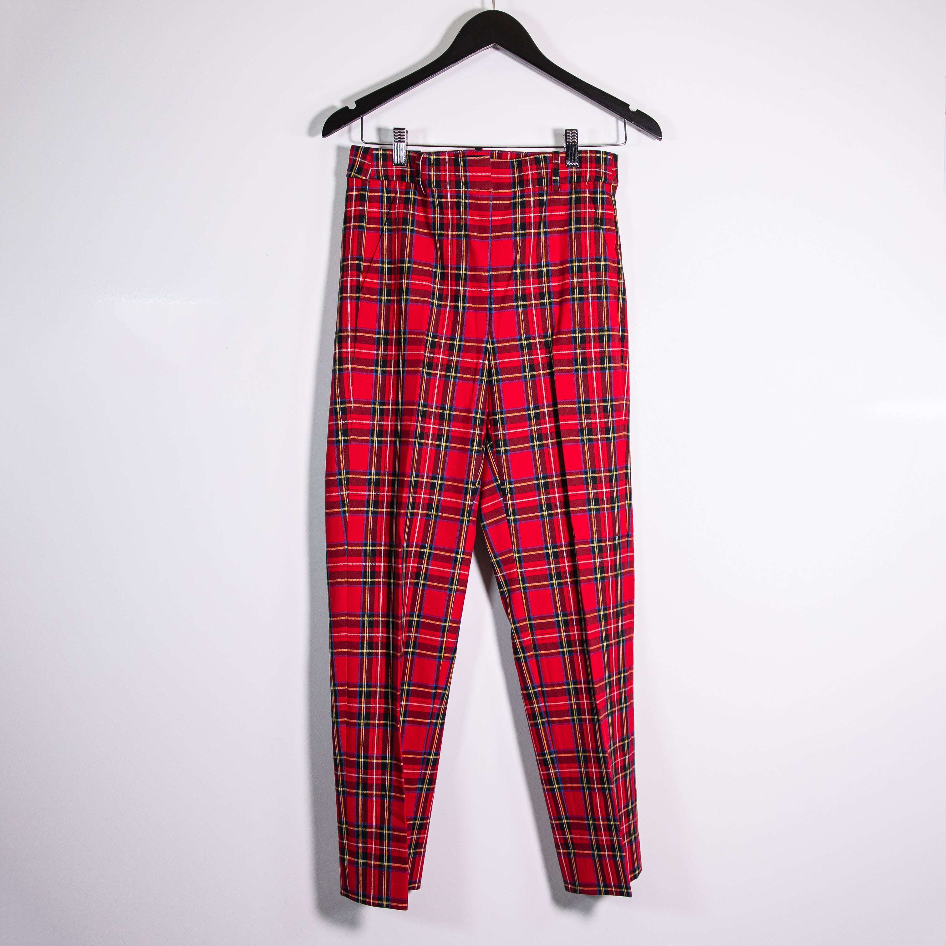 NEW J. Crew Kallie Straight Leg Ankle Crop Holiday Tartan Plaid Print Cotton 0