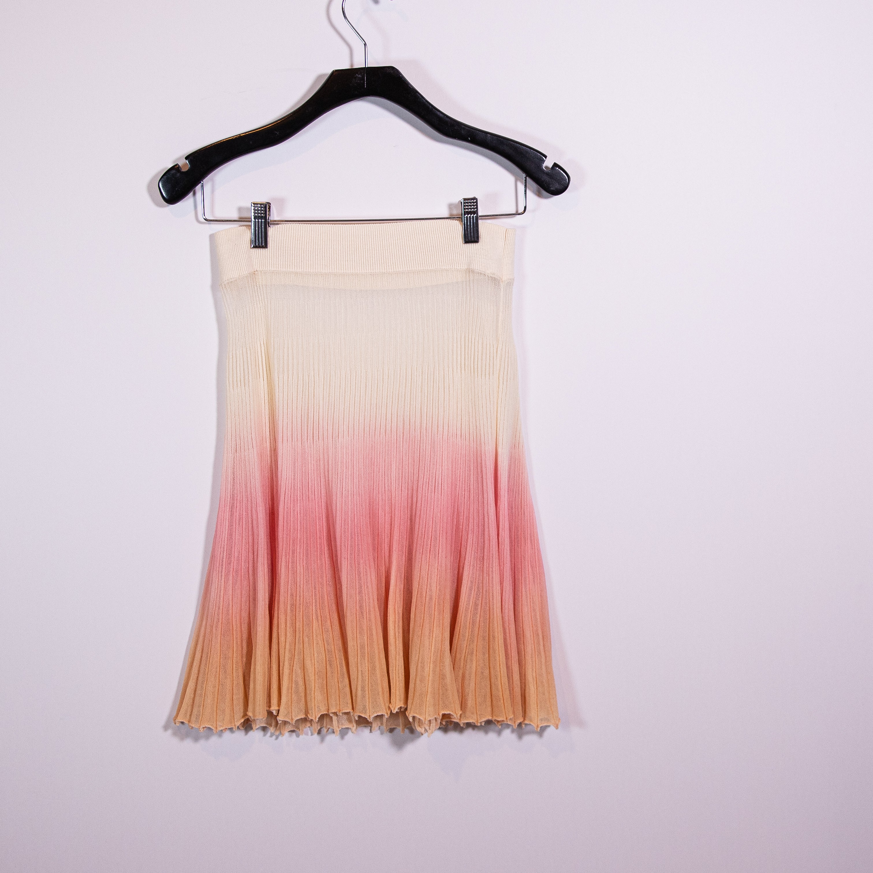 Jacquemus La Jupe Helado Ombré Knitted Lightweight Pleated Skirt In Pink XS