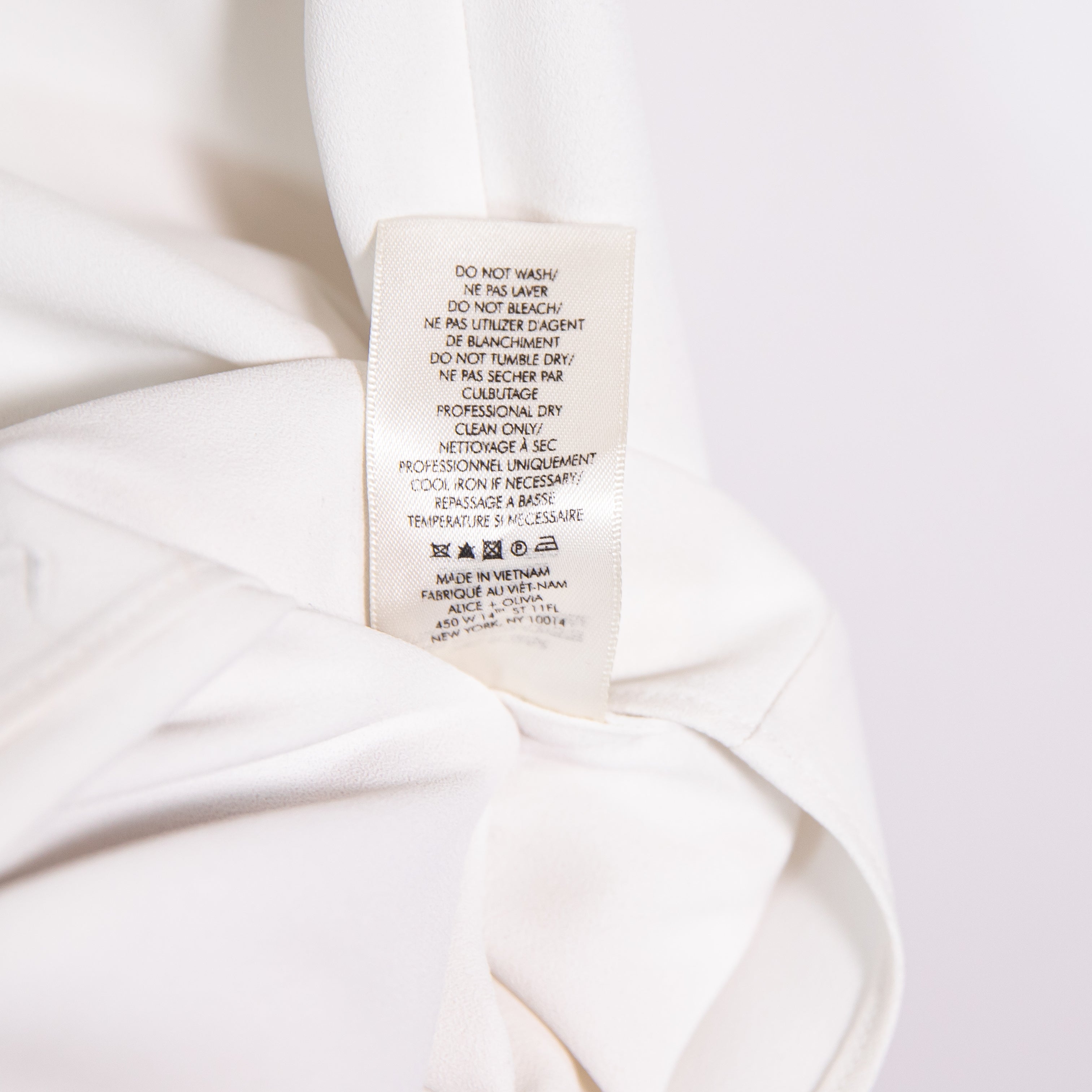 Alice + Olivia Crepe Pleated One Shoulder Structured Draped Mini Dress White 4