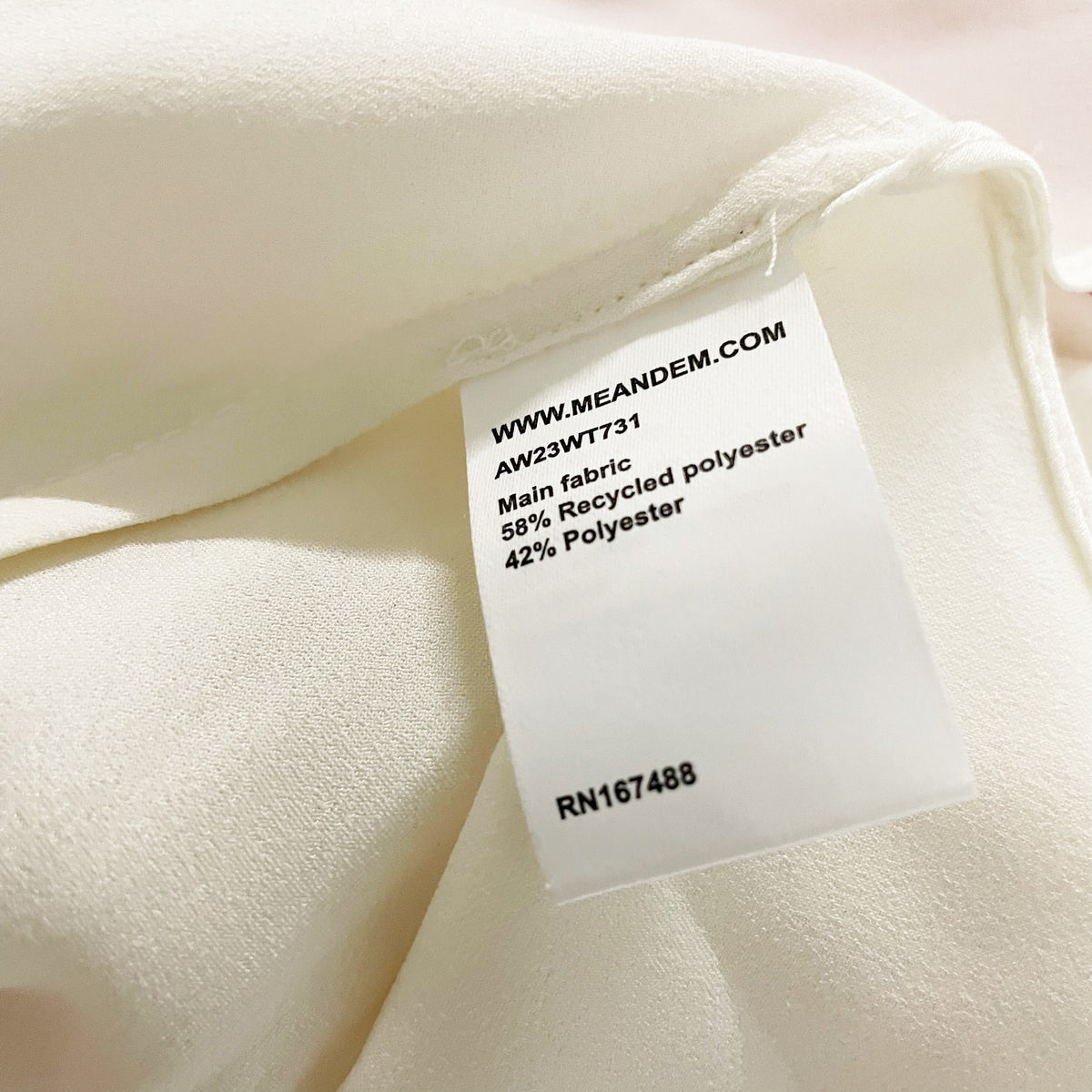 NEW Me+Em Statement Pleat Long Sleeve Satin Turtleneck Blouse Light Cream 2