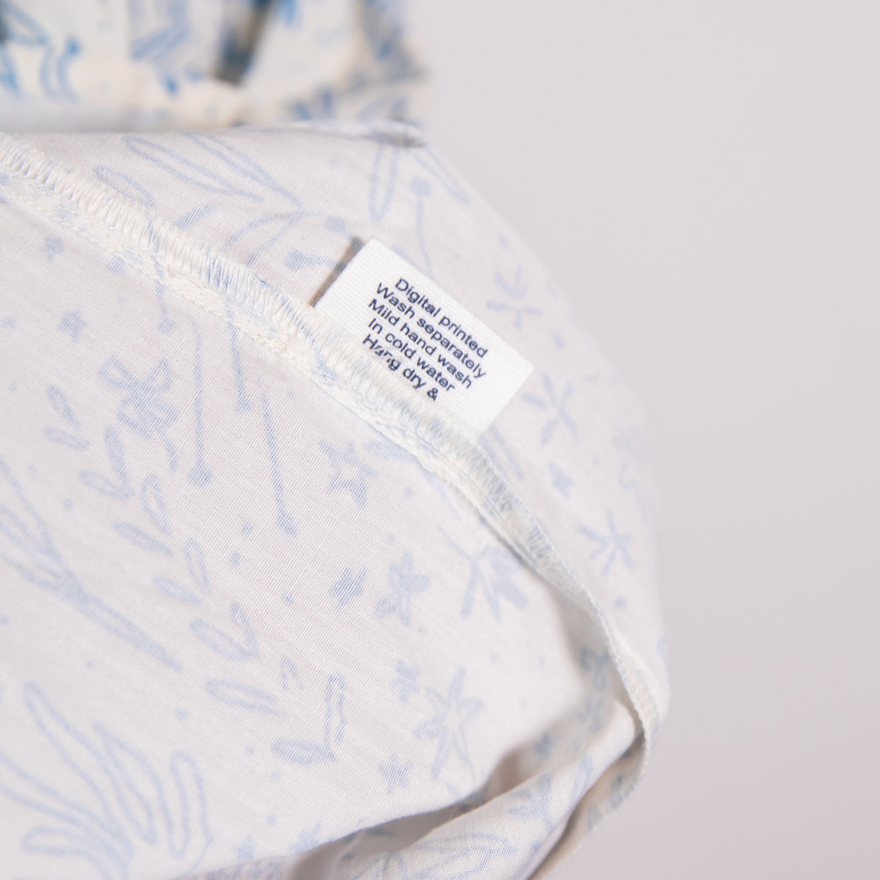 Beau & Ro The Abby Cotton Poplin Tiered Layered Maxi Skirt Blue Stars And Shells