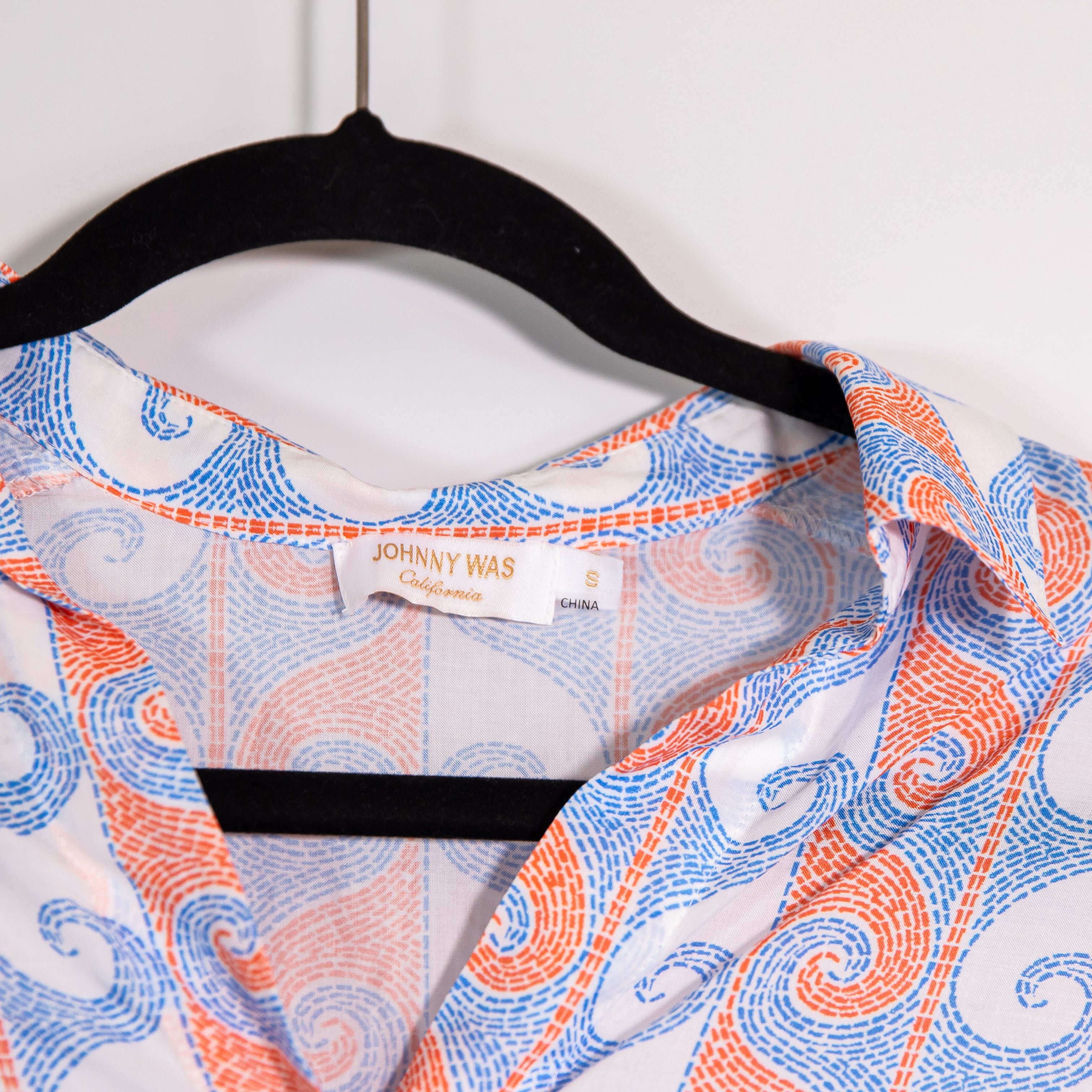 Johnny Was x Paolita Camp Collared Button Down Lightweight Circes Wave Shirt Top