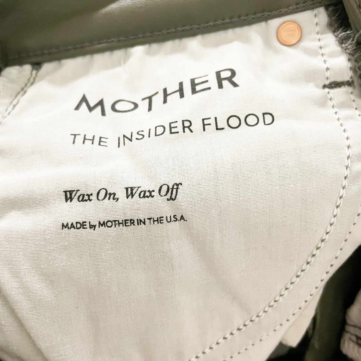 Mother The Insider Flood Faux Vegan Leather Cropped Bootcut Pant Wax On, Wax Off