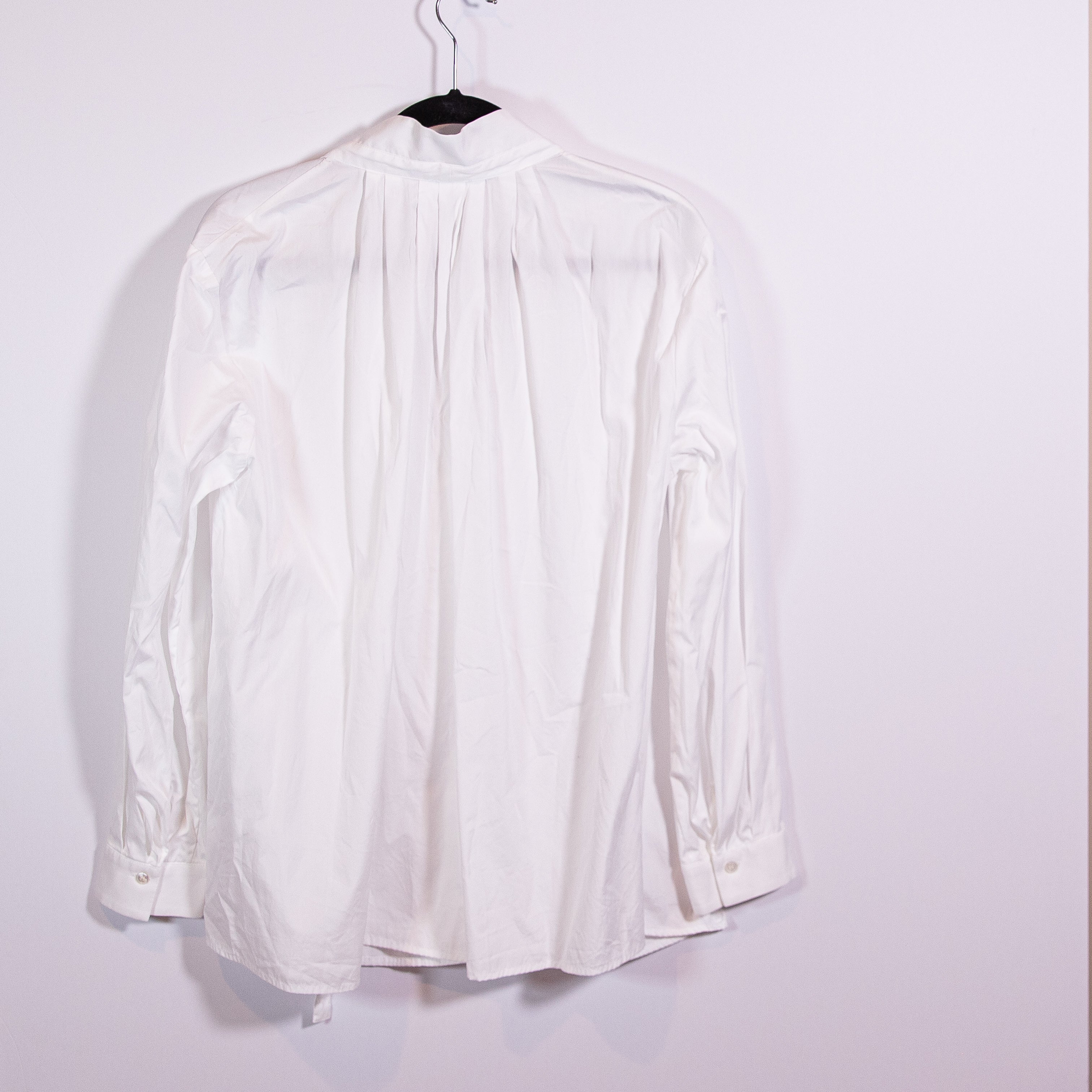 Joseph Orton Cotton Poplin Long Sleeve Bow Tie Neck Detail Blouse Shirt Top M
