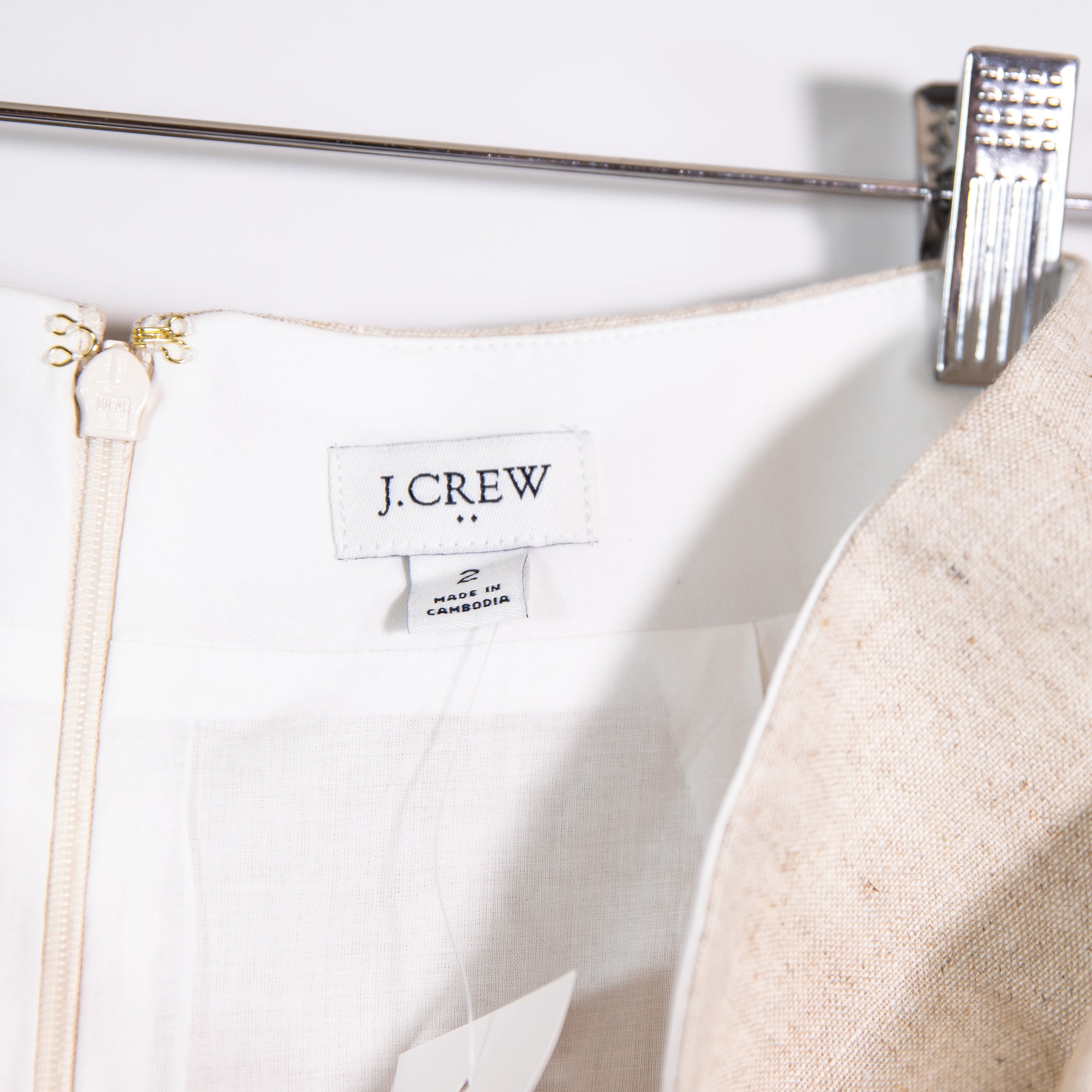 NEW J. Crew Straw Raffia Ruffle Trim Linen Blend Mini Skirt Yarn Dye Flax 2