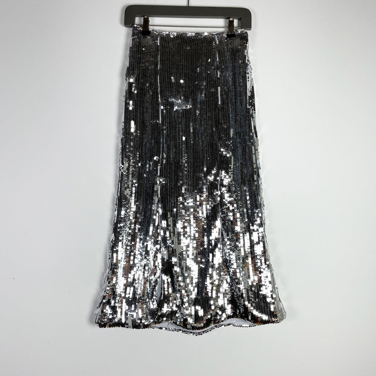 J. Crew Collection Stacy Silver Sequin Sparkle Embellished Midi Slip Skirt 00