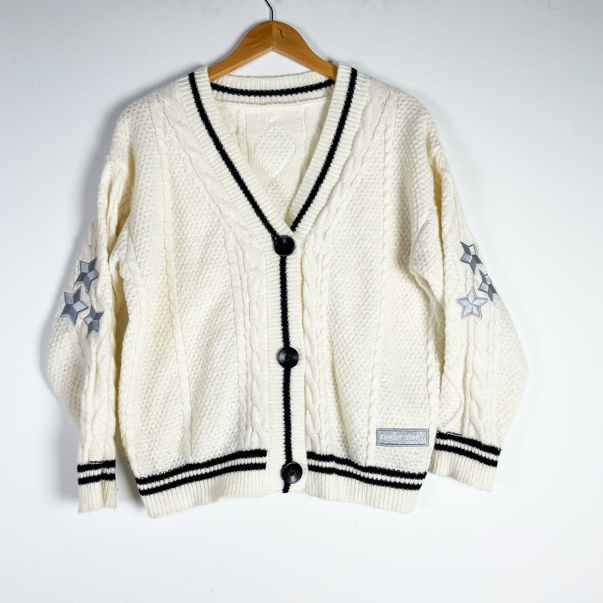Taylor Swift Official Merchandise Folklore Star Embroidered Cardigan Sweater S