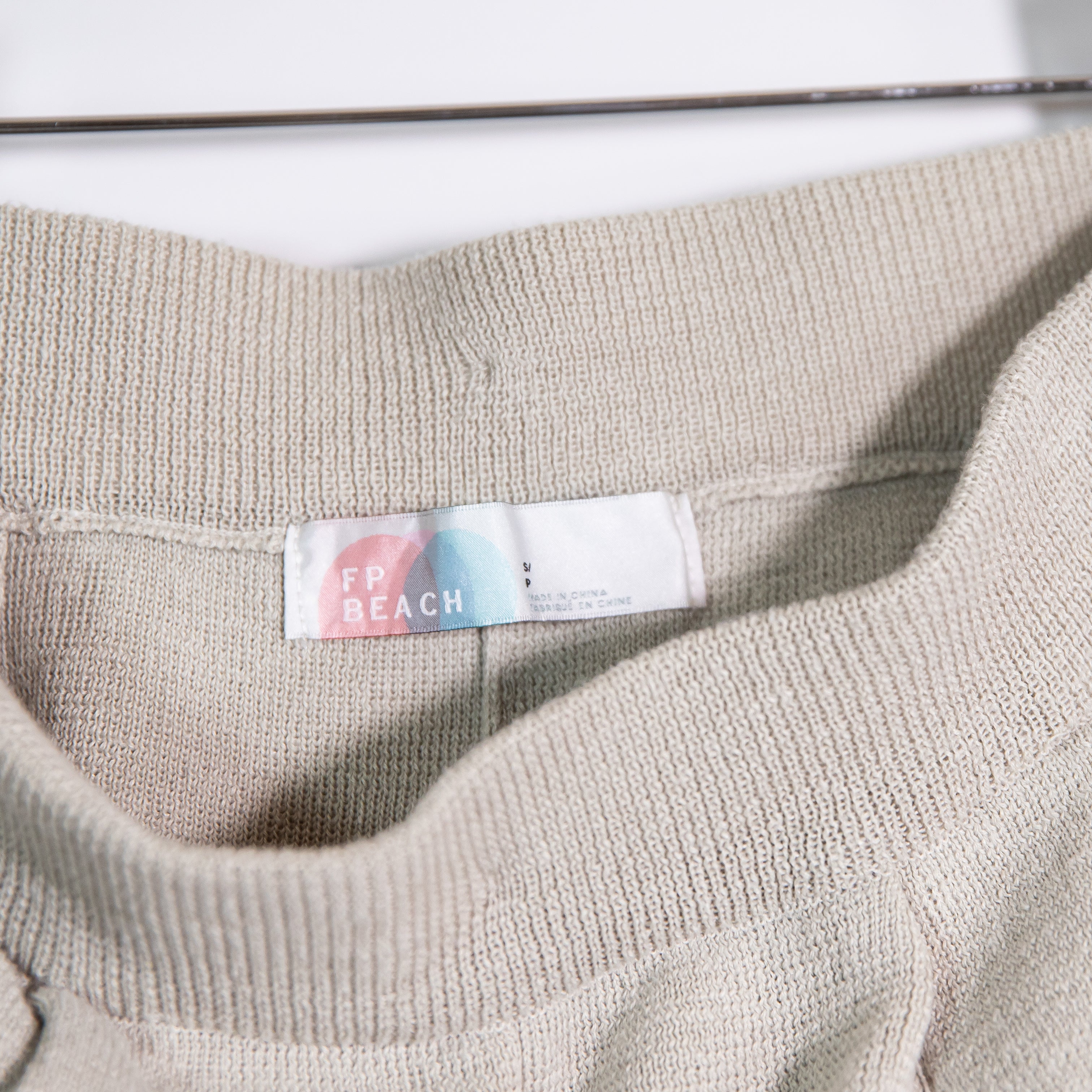 Free People FP Beach Freya Cotton Knit Mid Rise Ankle Crop Sweatpants Neutral S