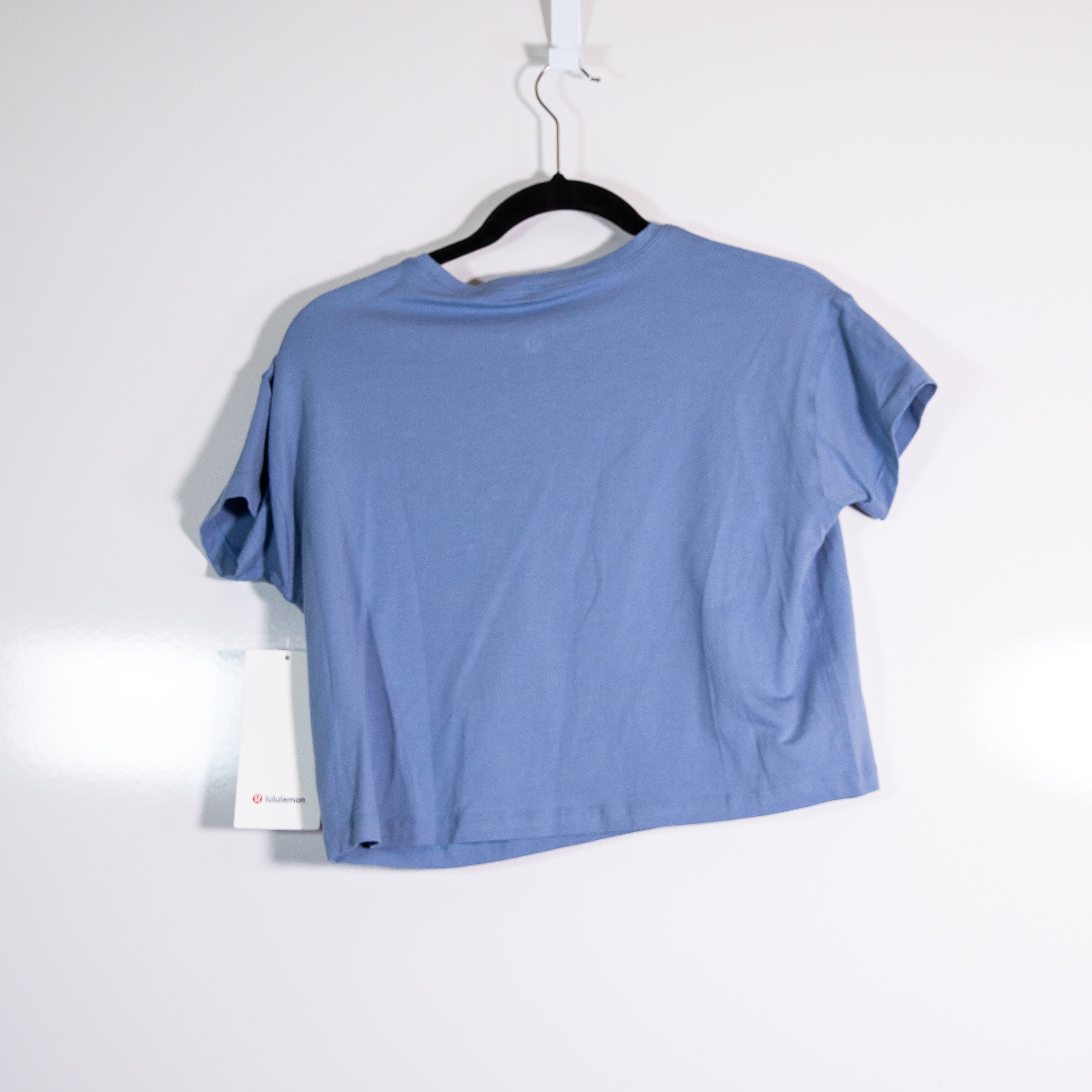 NEW Lululemon Cates Tee Shirt Top Cotton Short Sleeve Crew Neck Blue Willow 4