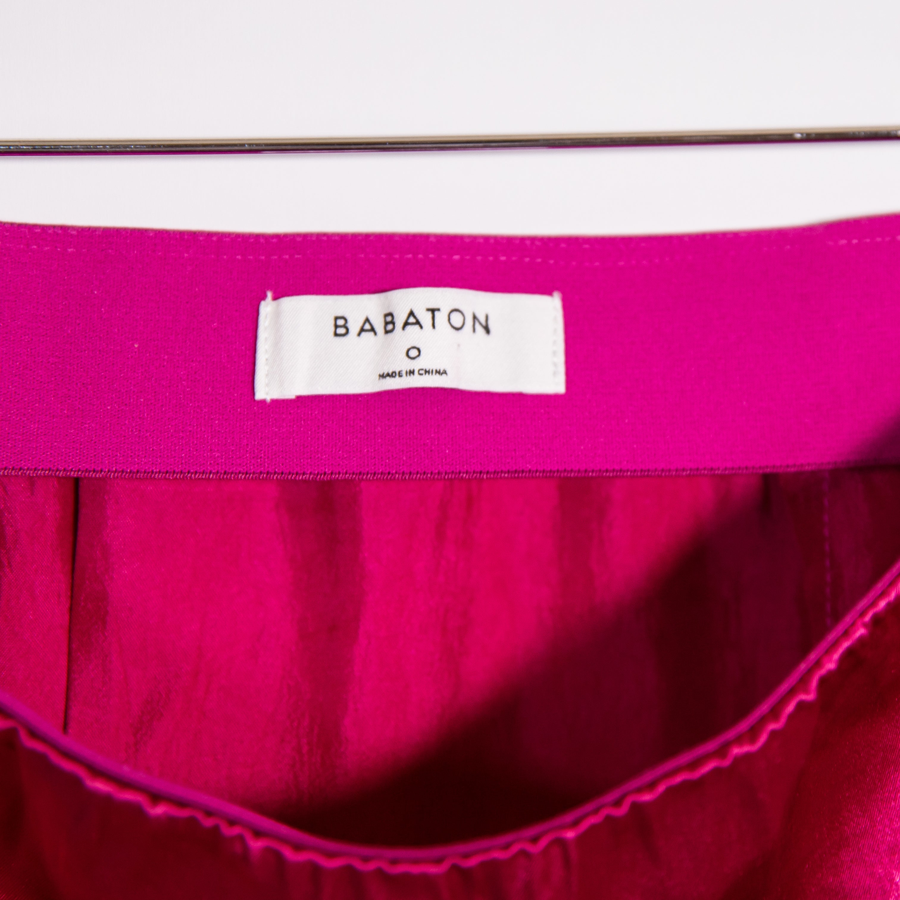 Babaton Aritzia Eames Satin High-Waisted Slip Skirt With Slit Eros Pink 0