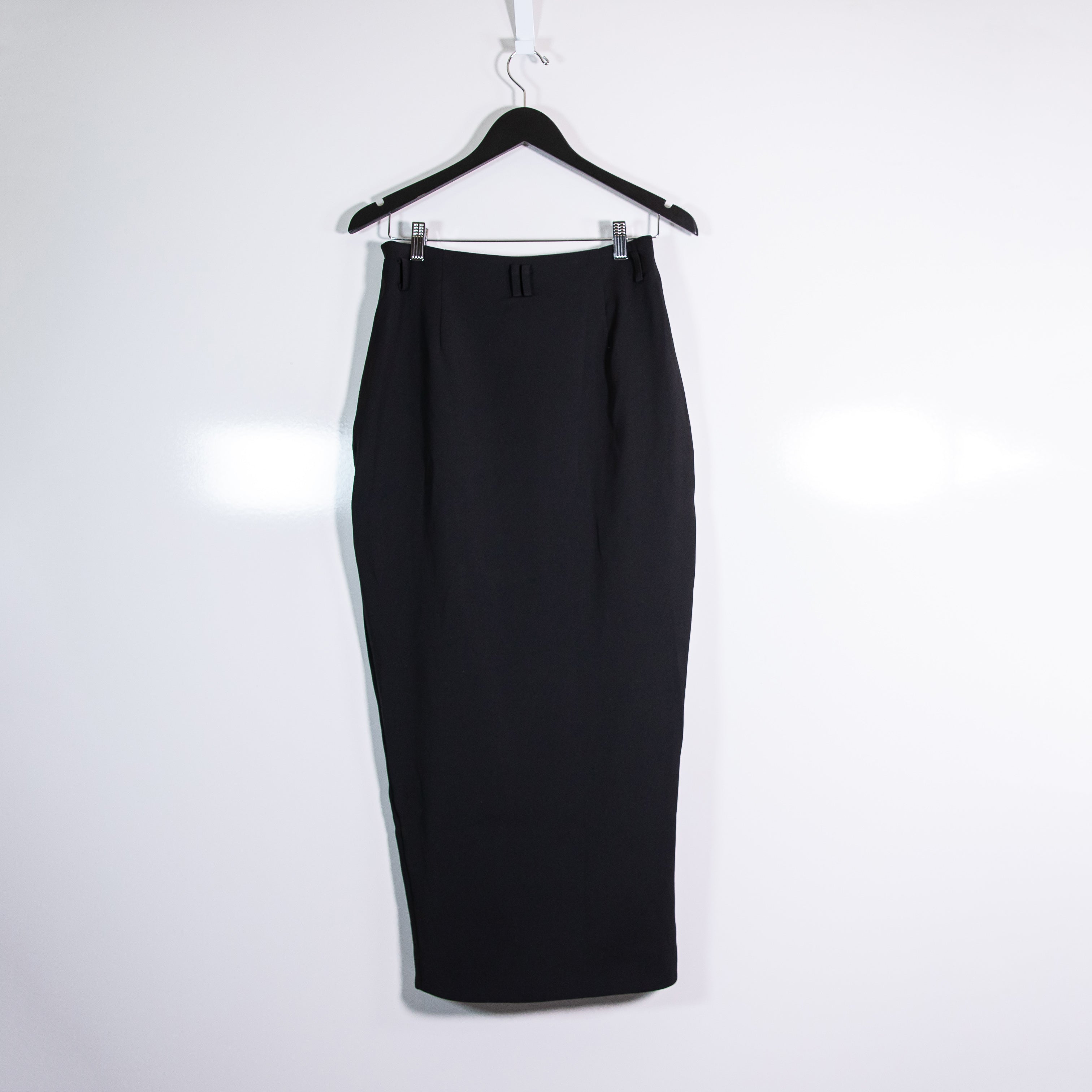 NEW Anthropologie Curaae Thalia Midi Side Zip Slip Pencil Skirt Black Medium