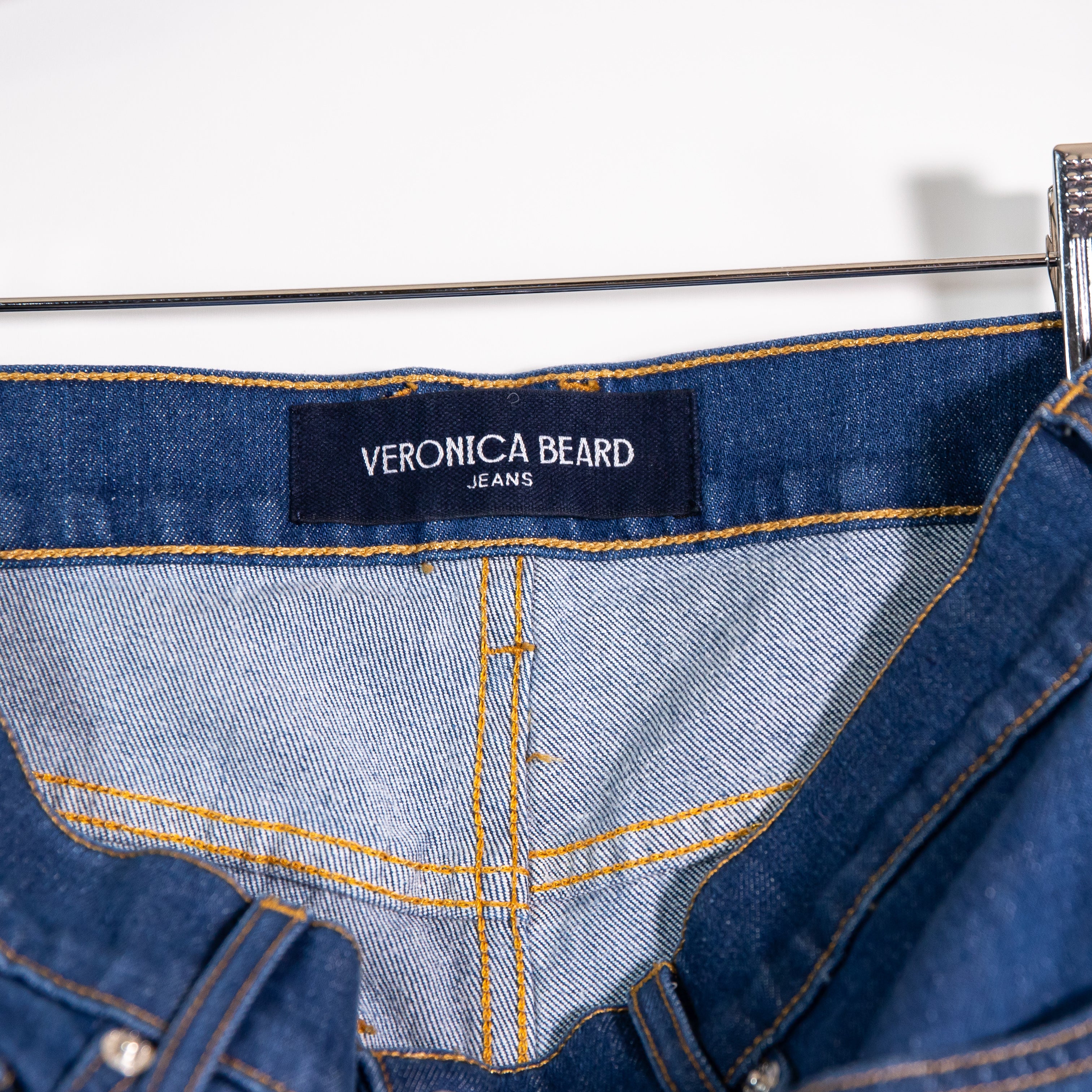 Veronica Beard Carly Kick Flare Crop High Rise Cotton Cornflower Wash Jeans 28