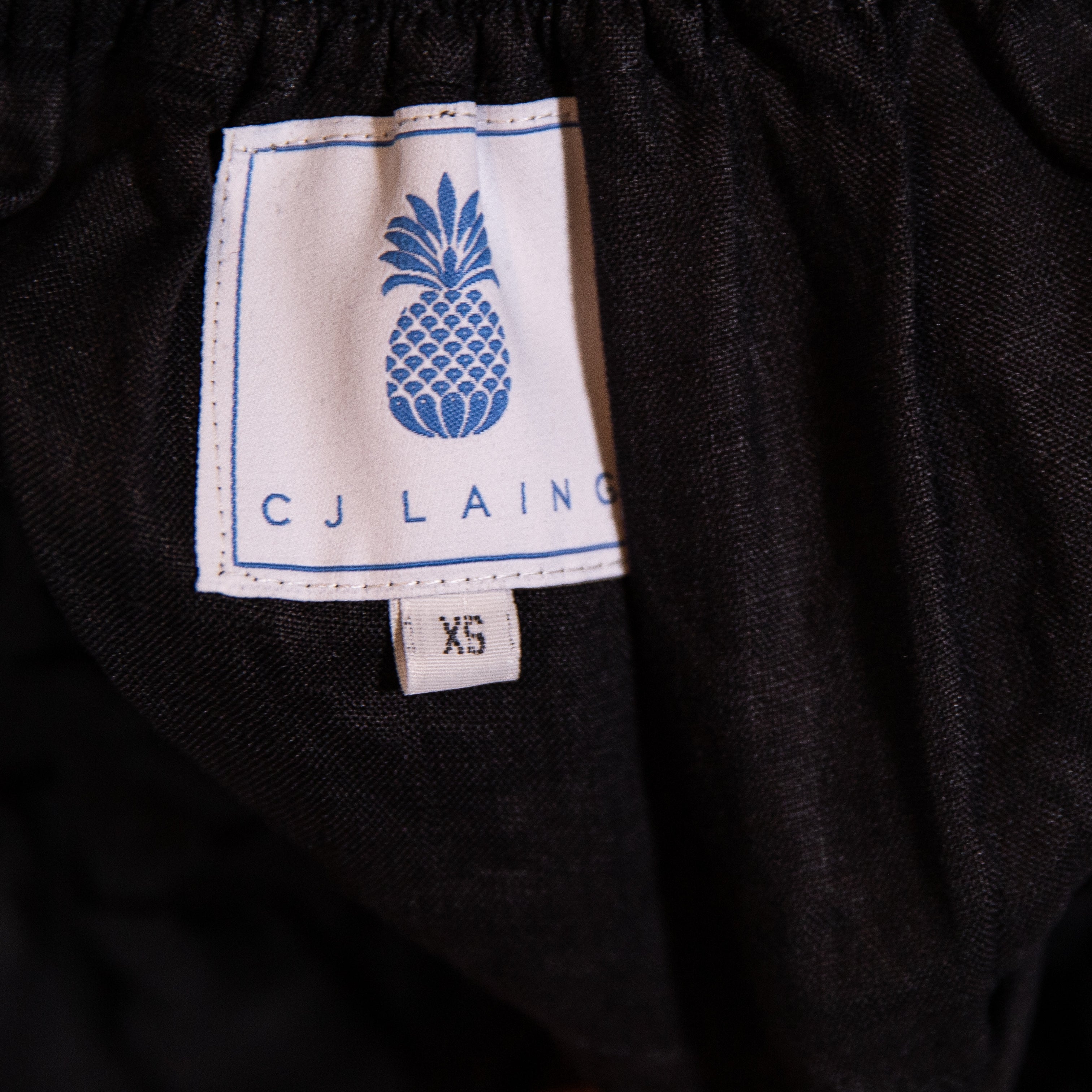 CJ Laing Linen Lightweight Ruffle Tiered Pull On Stretch Waist Mini Skirt Black