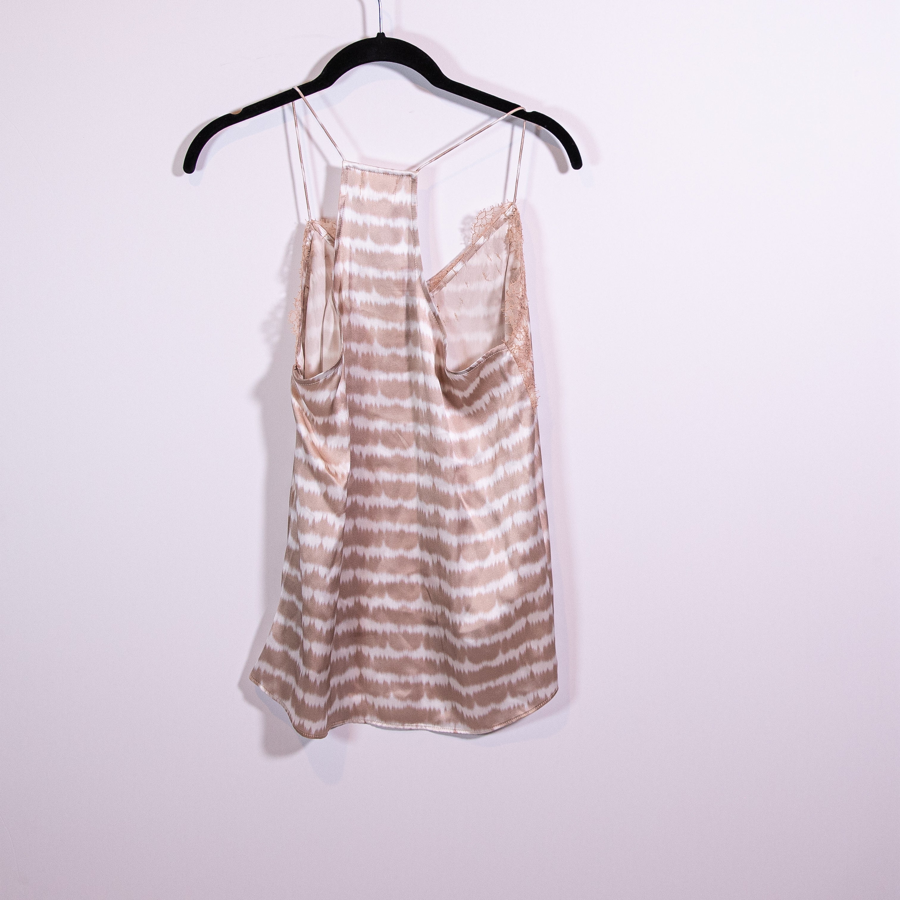 NEW Cami NYC Racer Charmeuse Silk Satin Slip Camisole Tank Top Dye Stripe XS