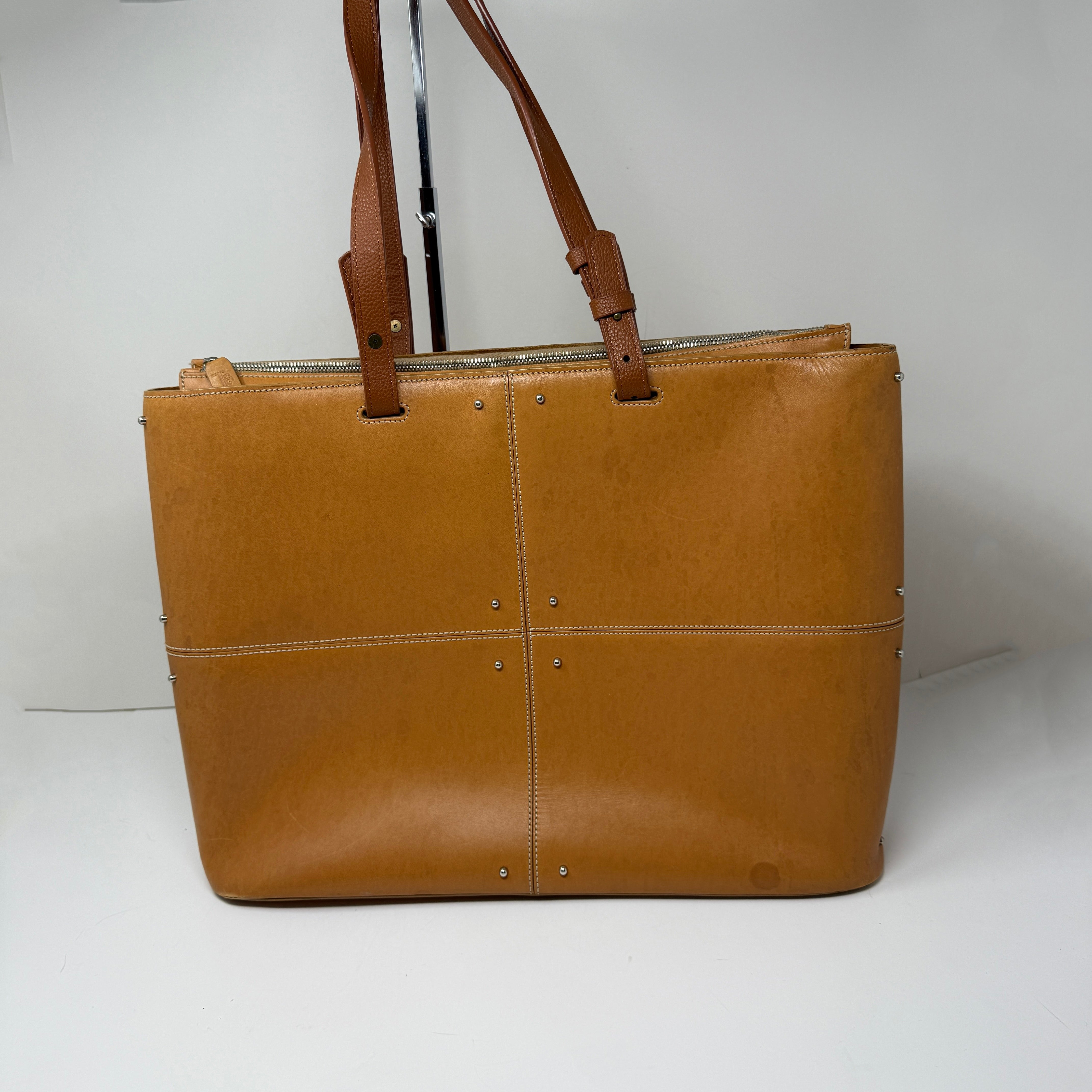 Tod's Genuine Leather Studded Embellished Patchwork Shoulder Purse Tote Bag