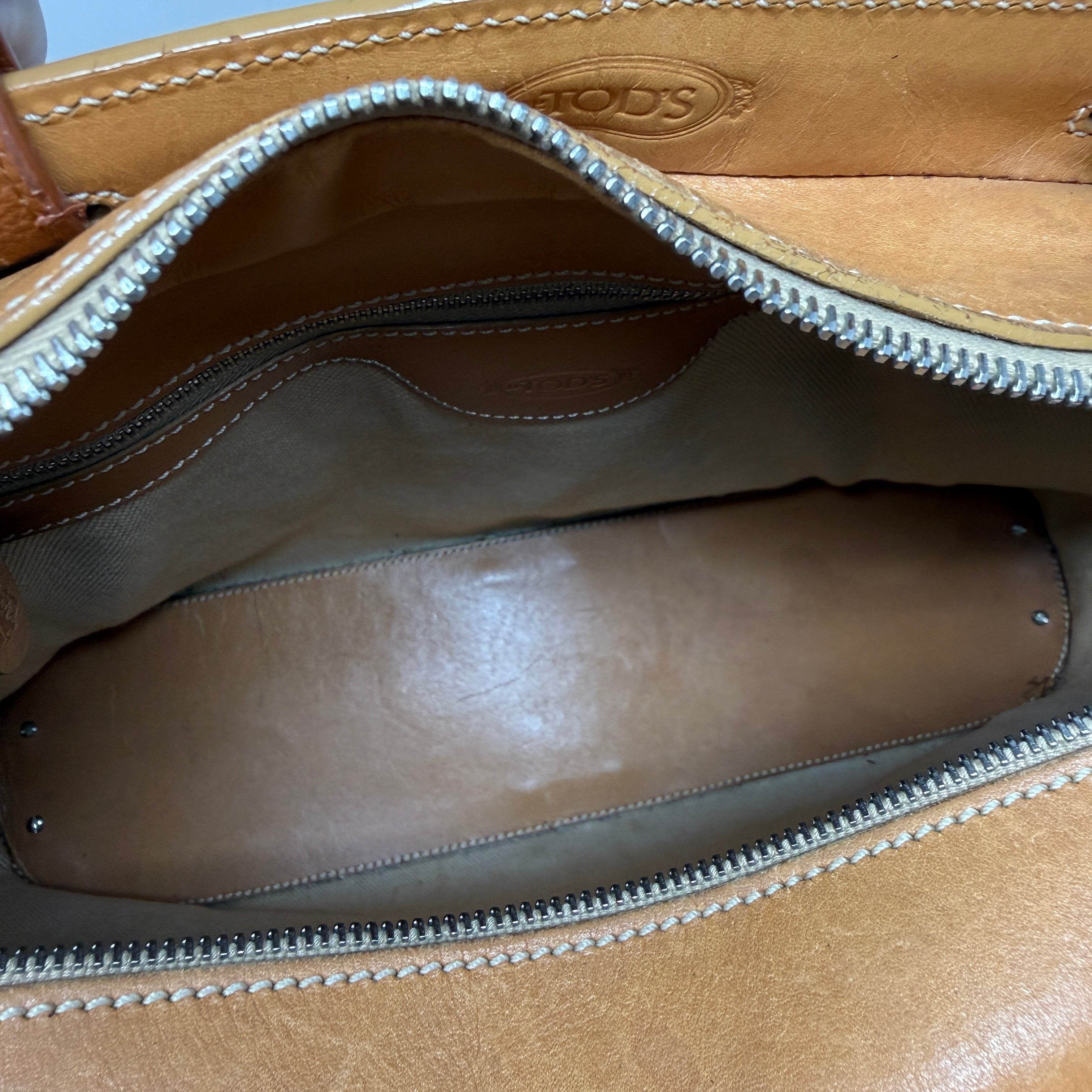 Tod's Genuine Leather Studded Embellished Patchwork Shoulder Purse Tote Bag