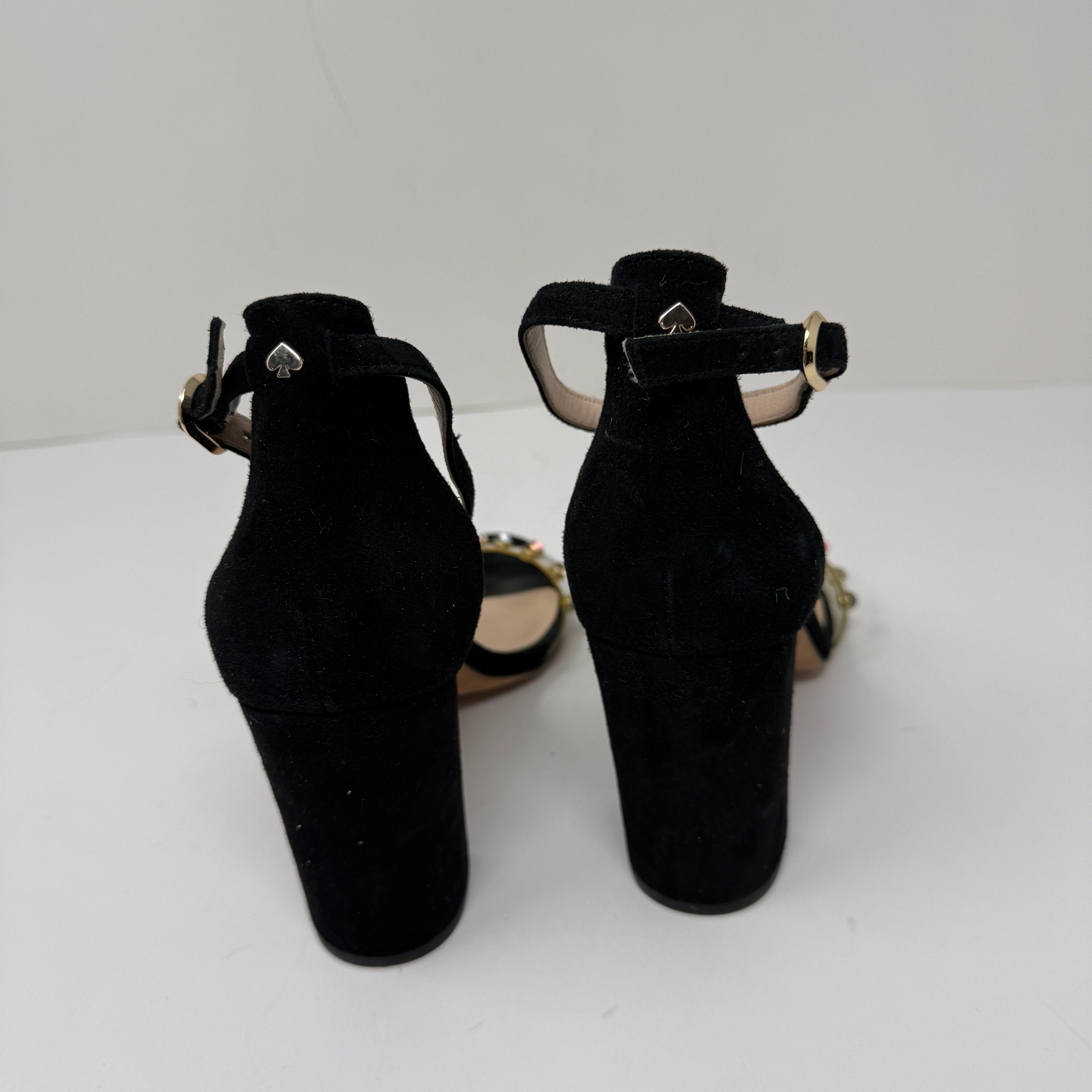 Kate Spade Marci Genuine Suede Beaded Embellished Open Toe Sandal High Heels 8