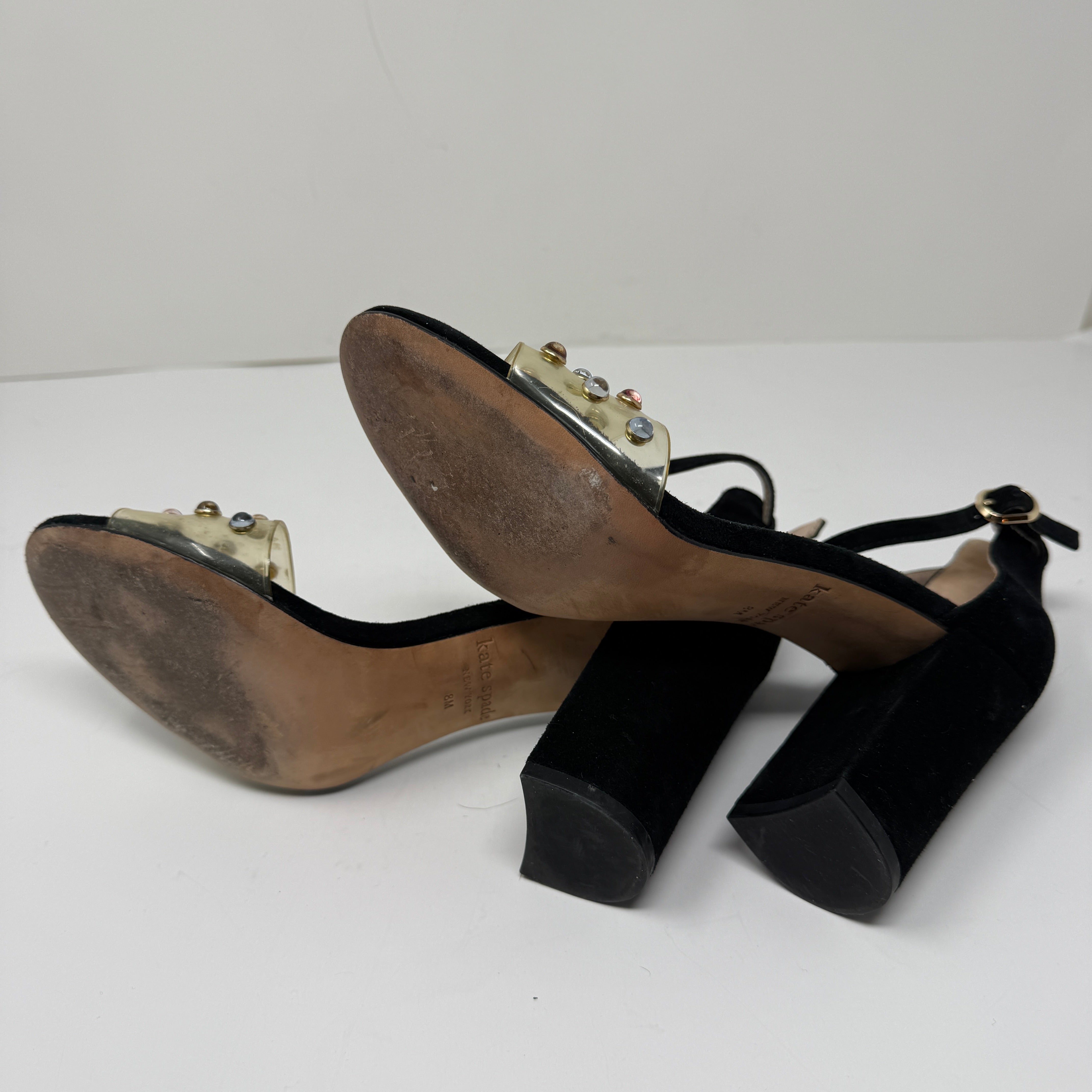 Kate Spade Marci Genuine Suede Beaded Embellished Open Toe Sandal High Heels 8