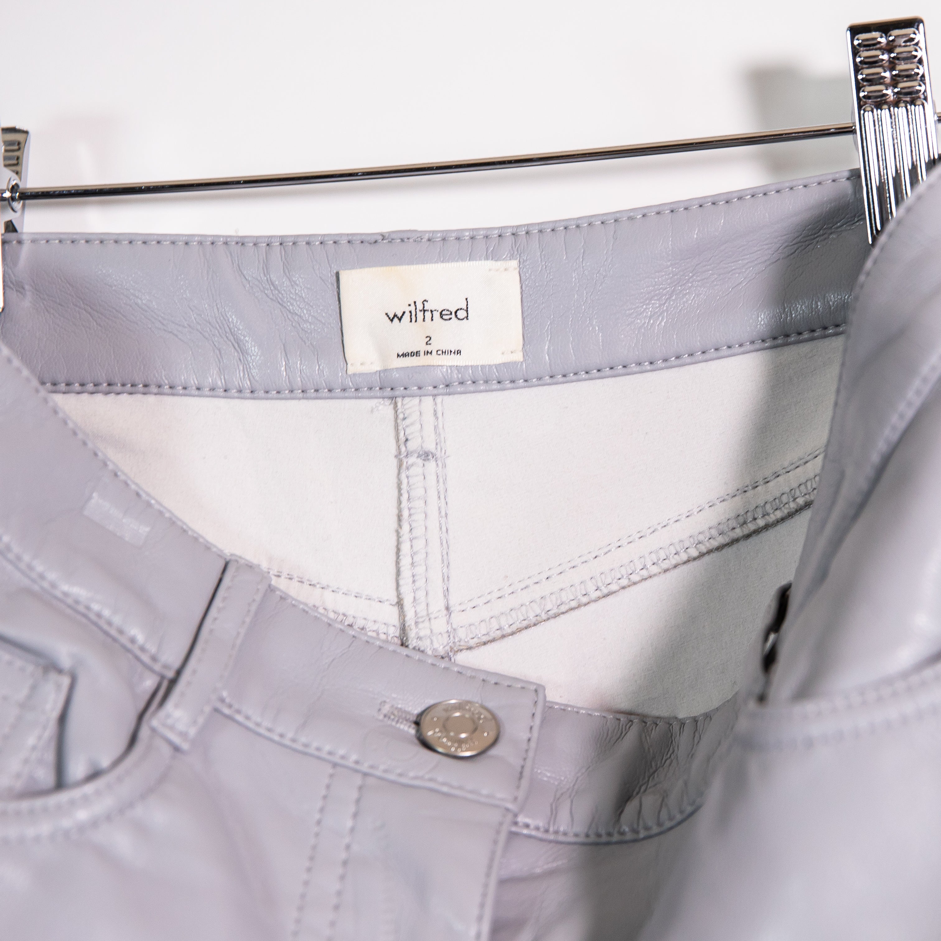 Wilfred Aritzia The Melina High Waisted Faux Vegan Leather Straight Leg Pants 2