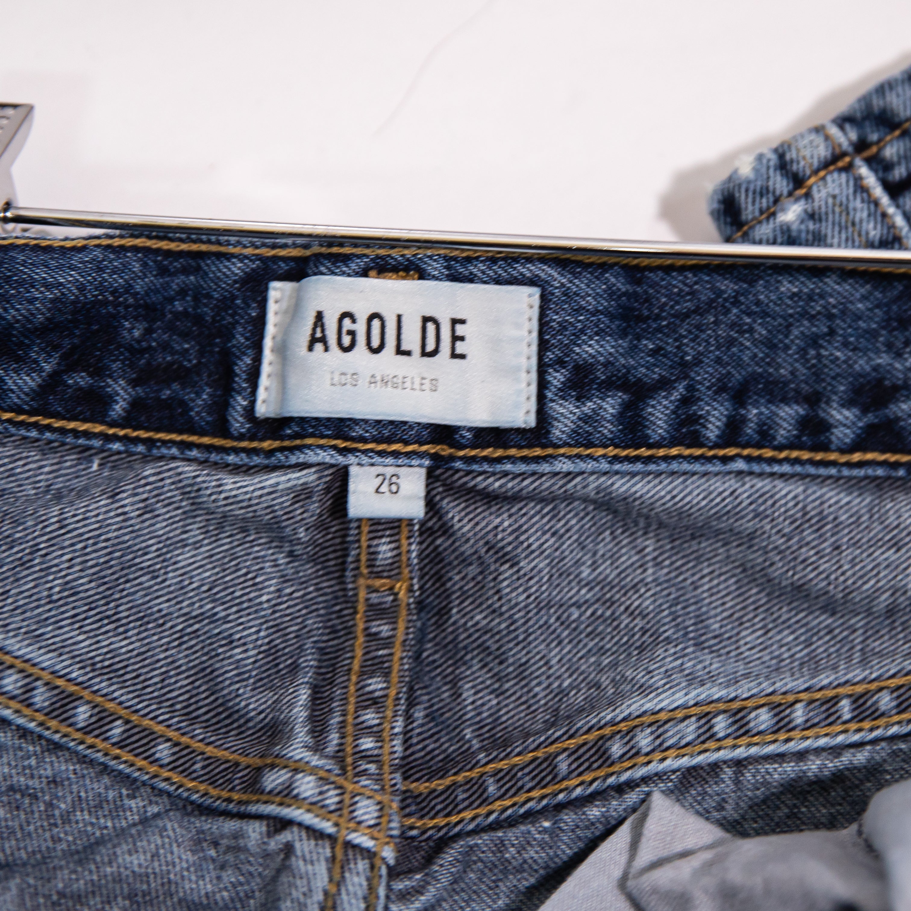 Agolde Denim Women's 90's Pinch Waist Cotton Straight Leg Jeans Range Wash 26