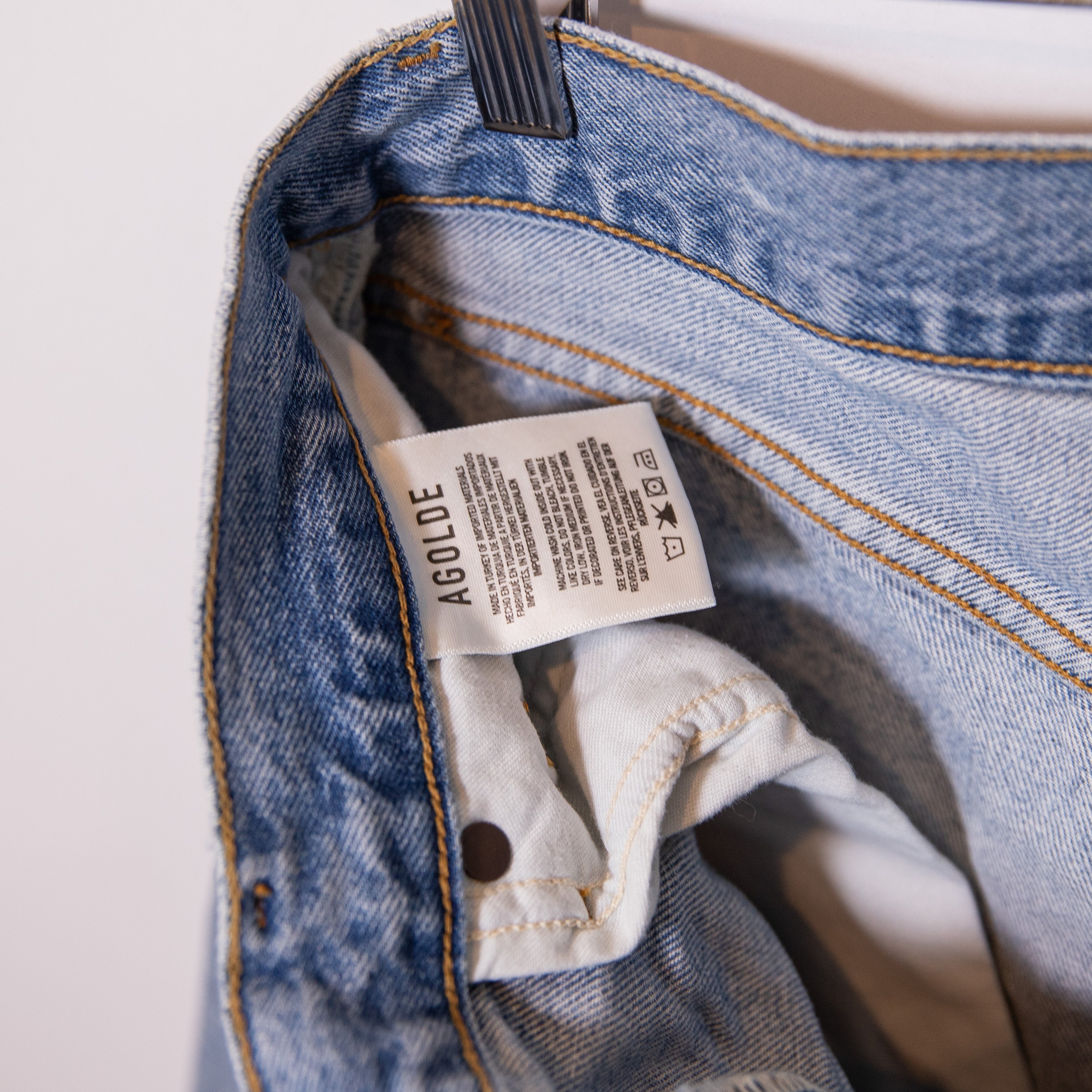 Agolde Women's 90s Crop Distressed Ripped Organic Cotton Straight Fit Jeans 27