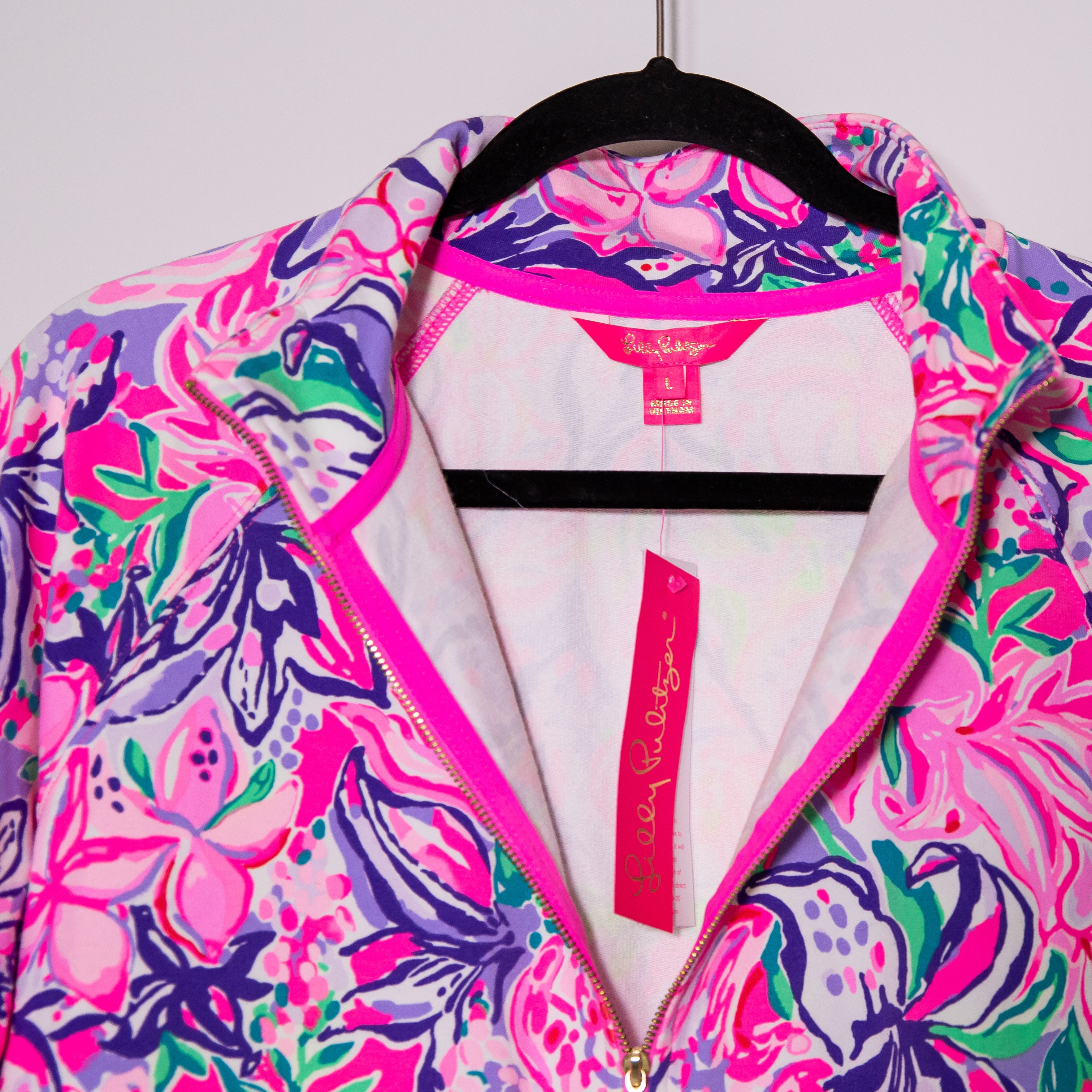 NEW Lilly Pulitzer UPF 50+ Skipper Popover Sweater Isn't She Lilly Graphic Print