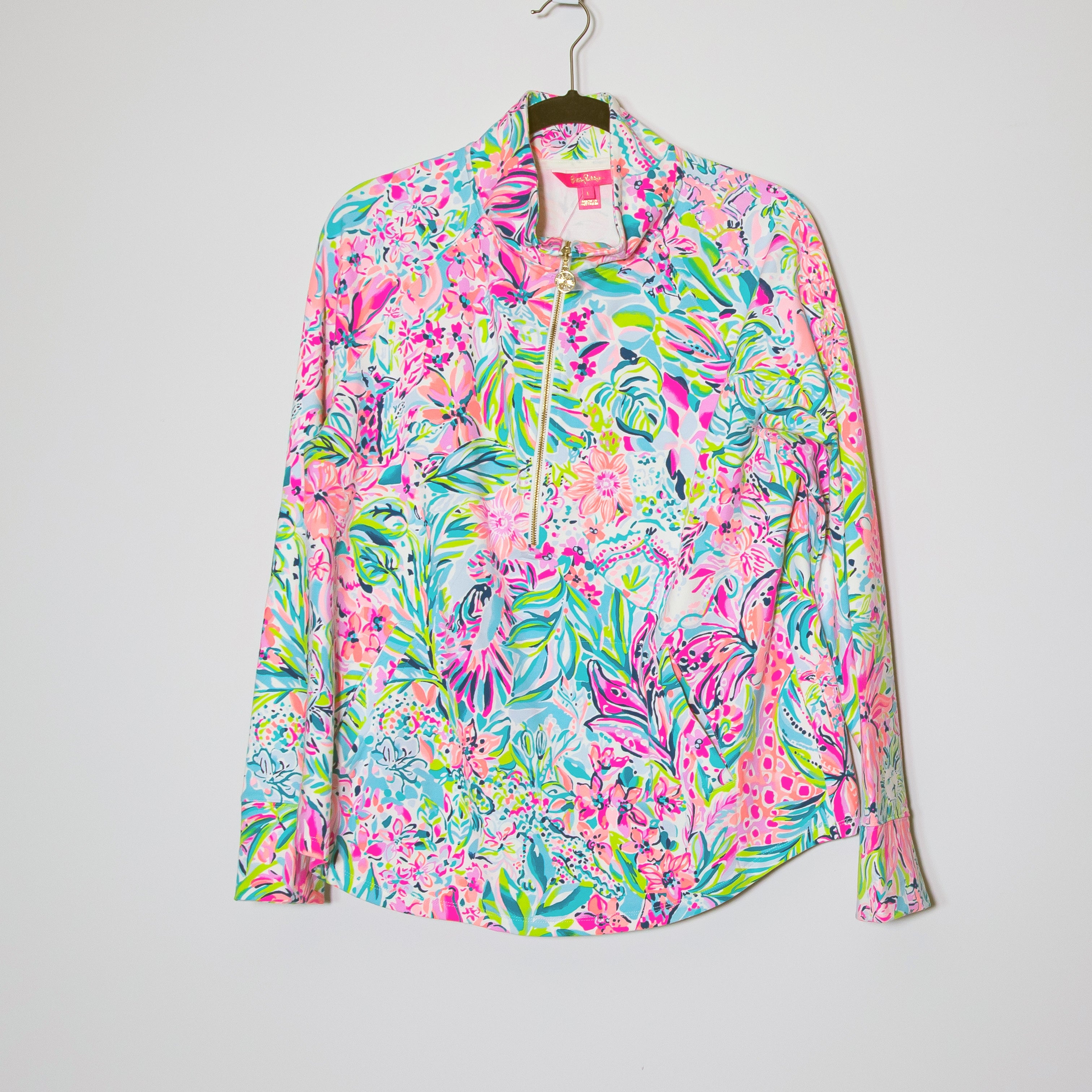 NEW Lilly Pulitzer UPF 50+ Skipper Popover Sweater Lilly's Favorite Things Print