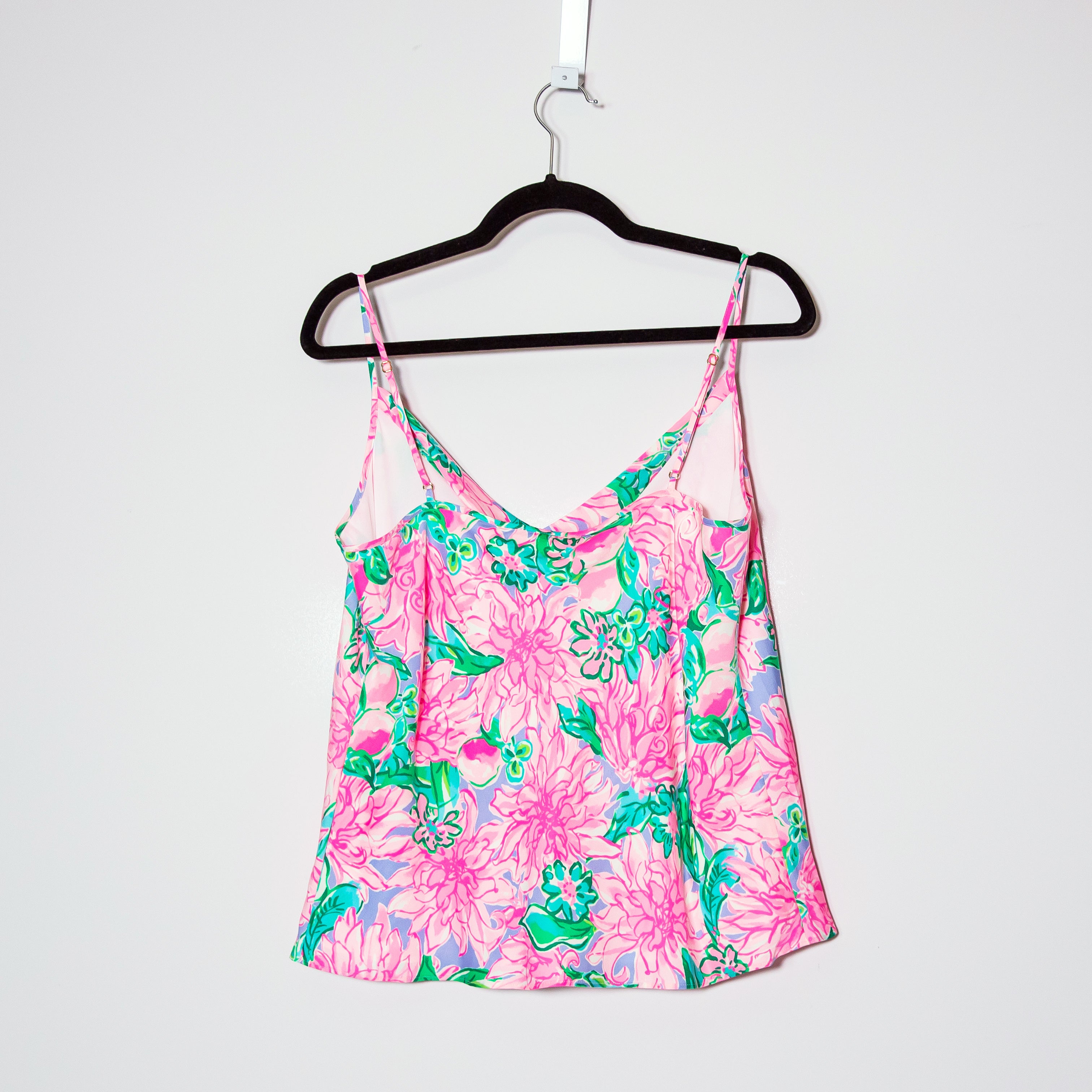 NEW Lilly Pulitzer Bobbie Cowl Neck Sleeveless Try Your Zest Pink Blossom Tank L