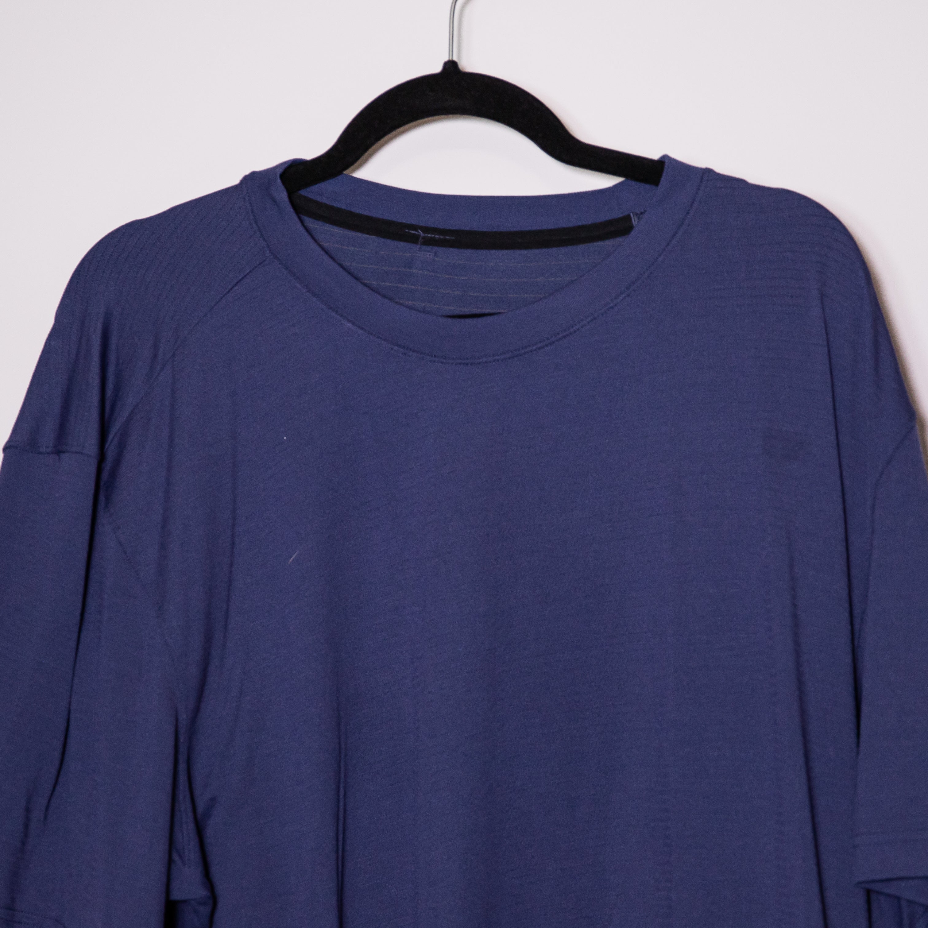 Lululemon Men's Crew Neck Short Sleeve Athletic Work Out Tee Shirt Top Blue XXL