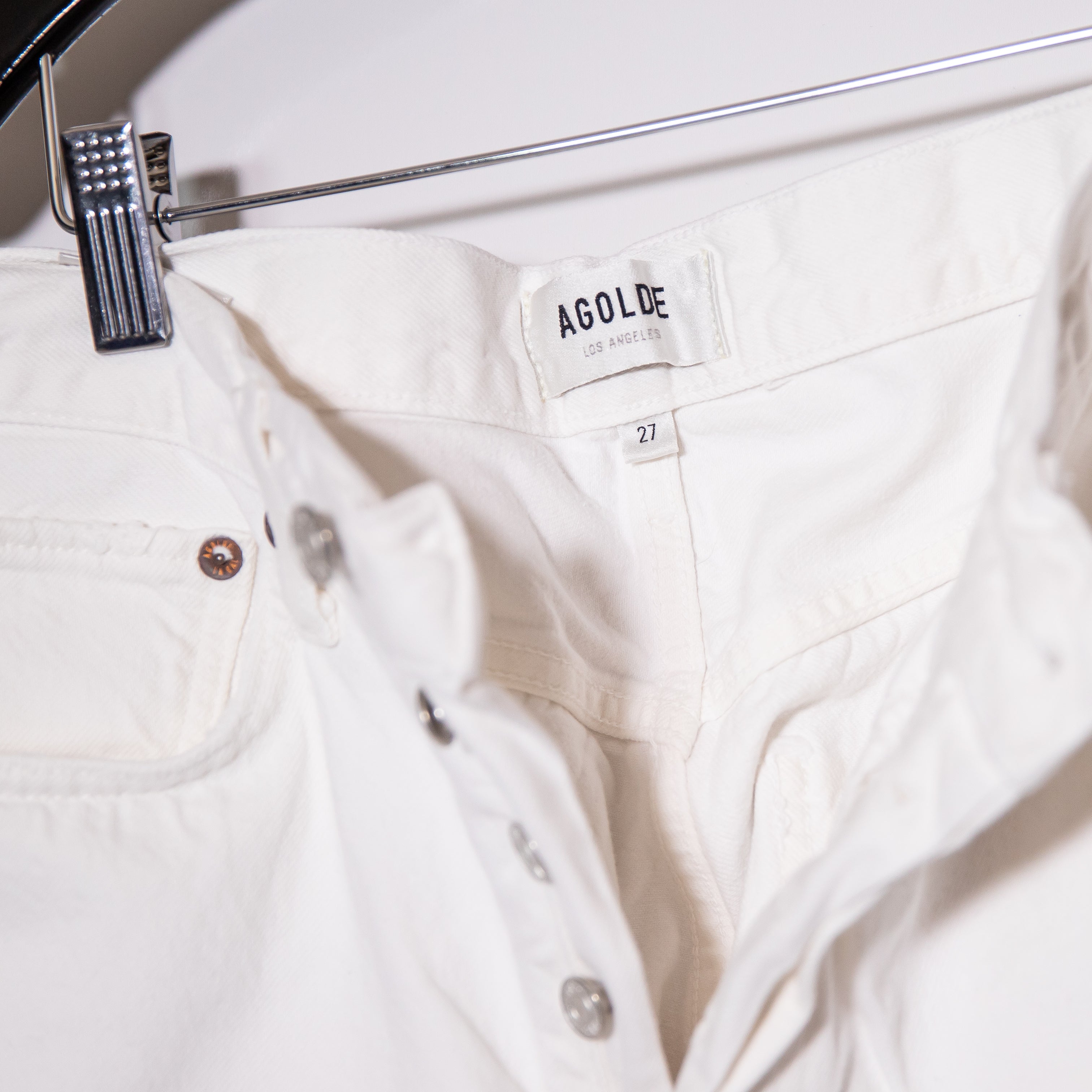 Agolde Women's 90's Crop Straight Leg Organic Cotton Denim Jeans Element White