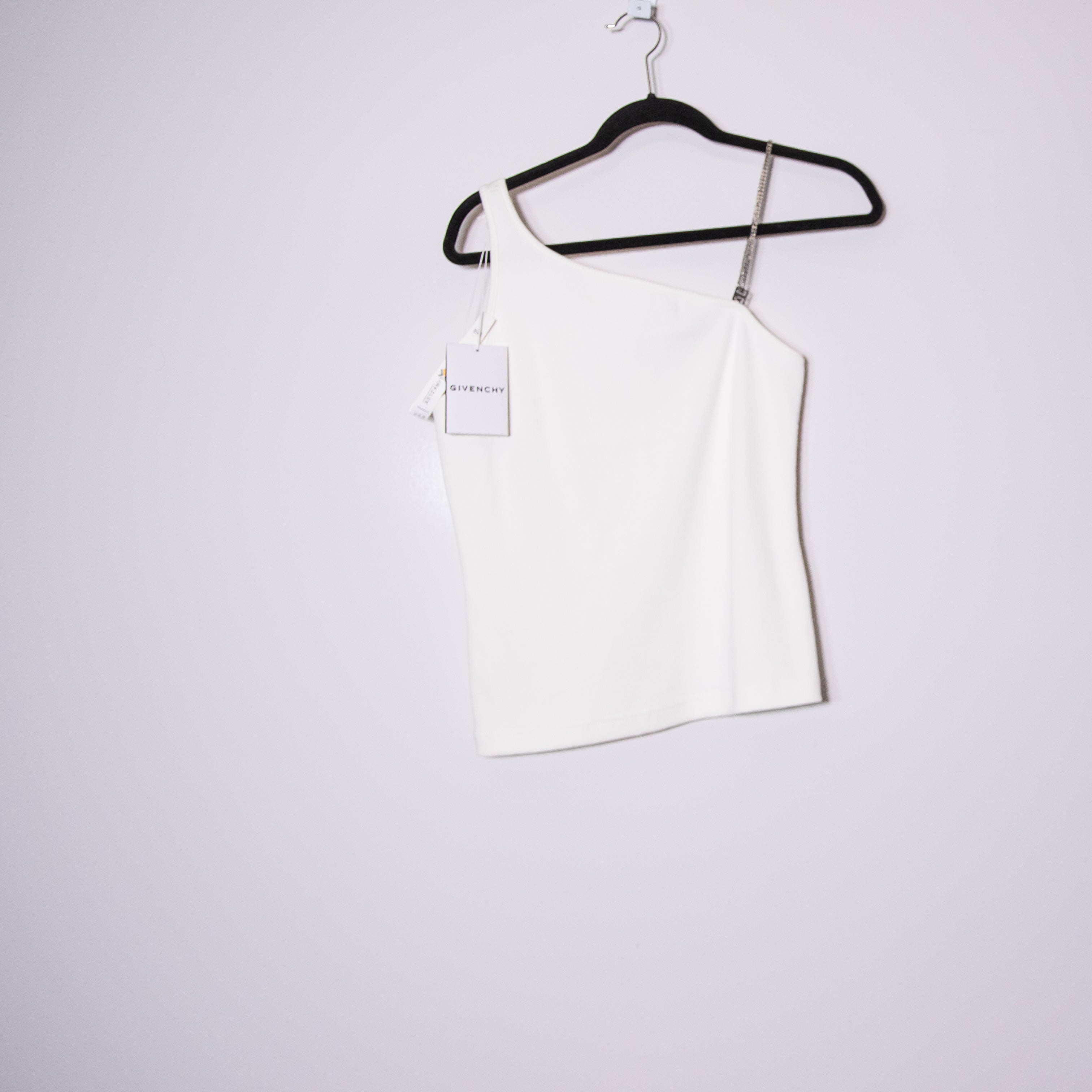 NEW Givenchy 4G-Plaque Chain Link Strap Ribbed Knit Cotton Stretch Tank Top L
