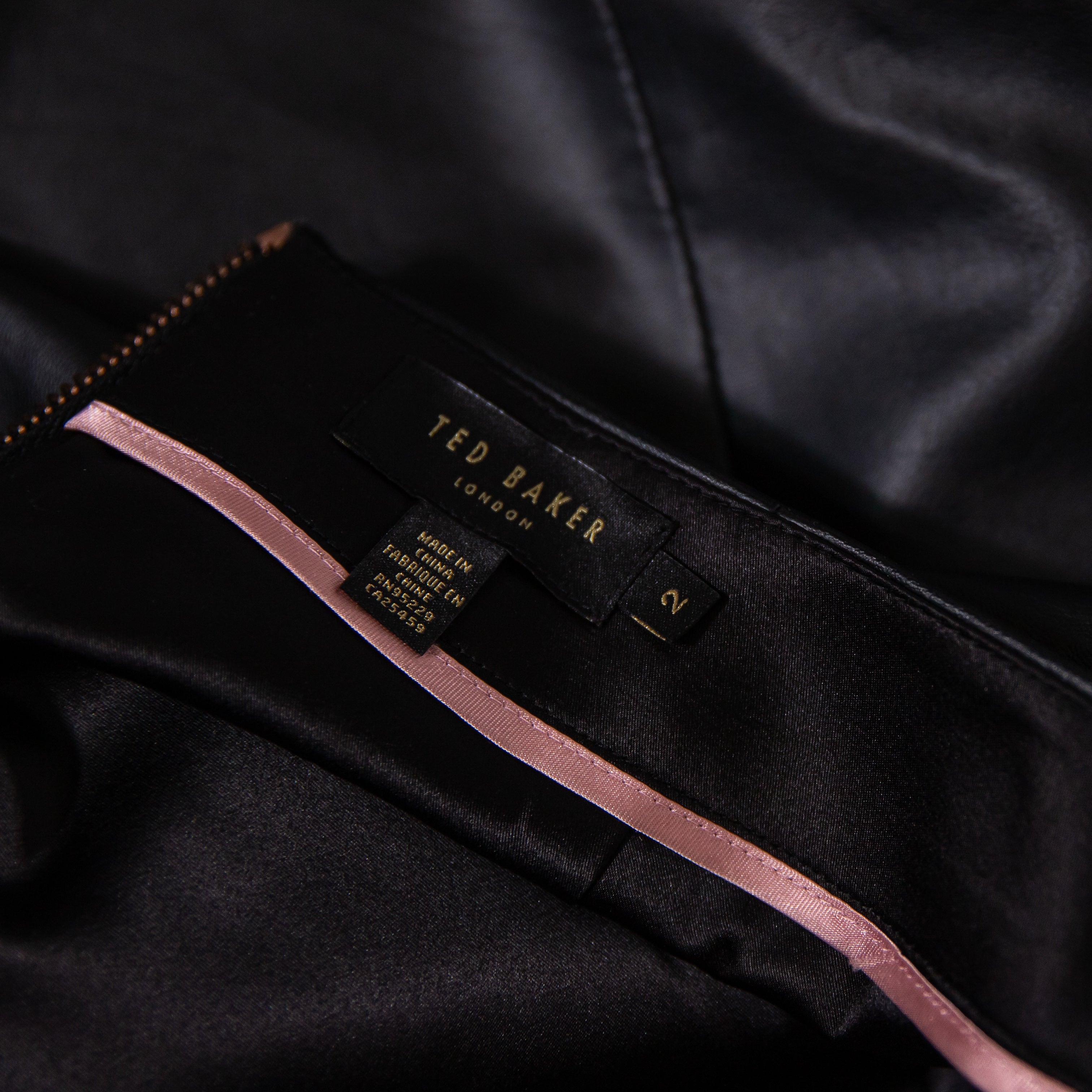 Ted Baker Oolive Asymmetric Hem Faux Vegan Leather Mini Skirt Black Medium