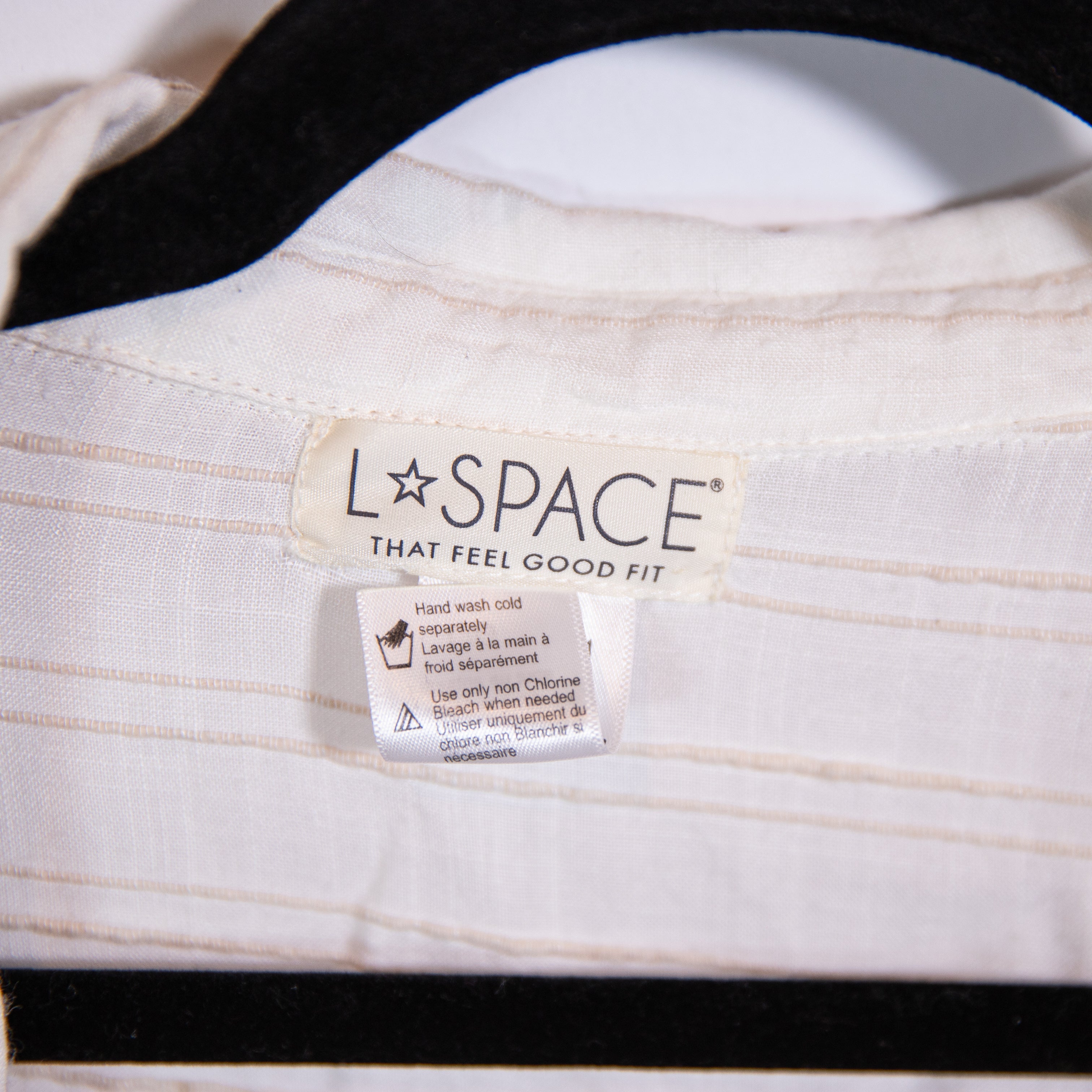 L*Space Viscose Cotton Collared Long Sleeve Open Front Cover Up Shirt Top Large