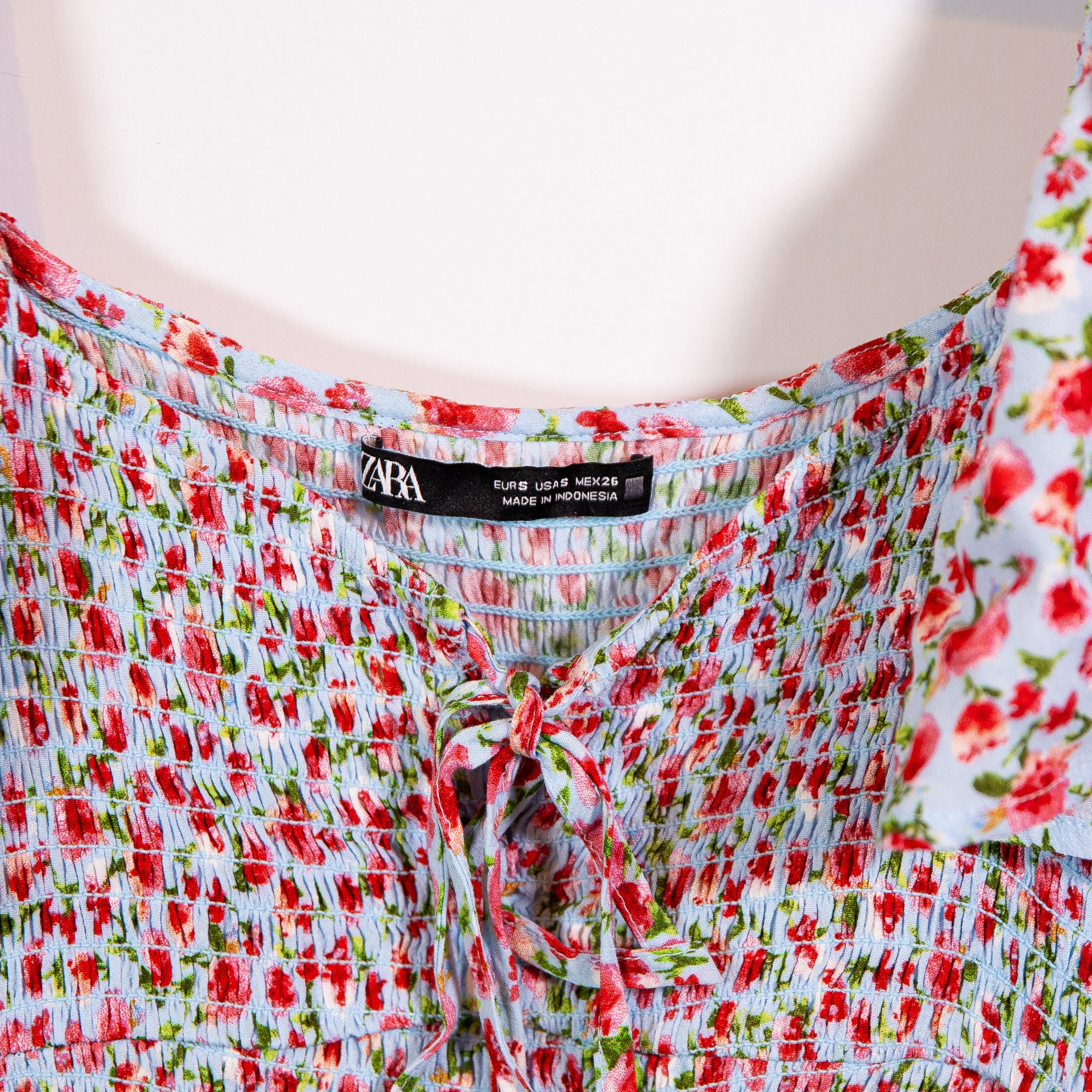 Zara Crepe Smocked Bodice Flutter Short Sleeve Floral Flower Print Maxi Dress S