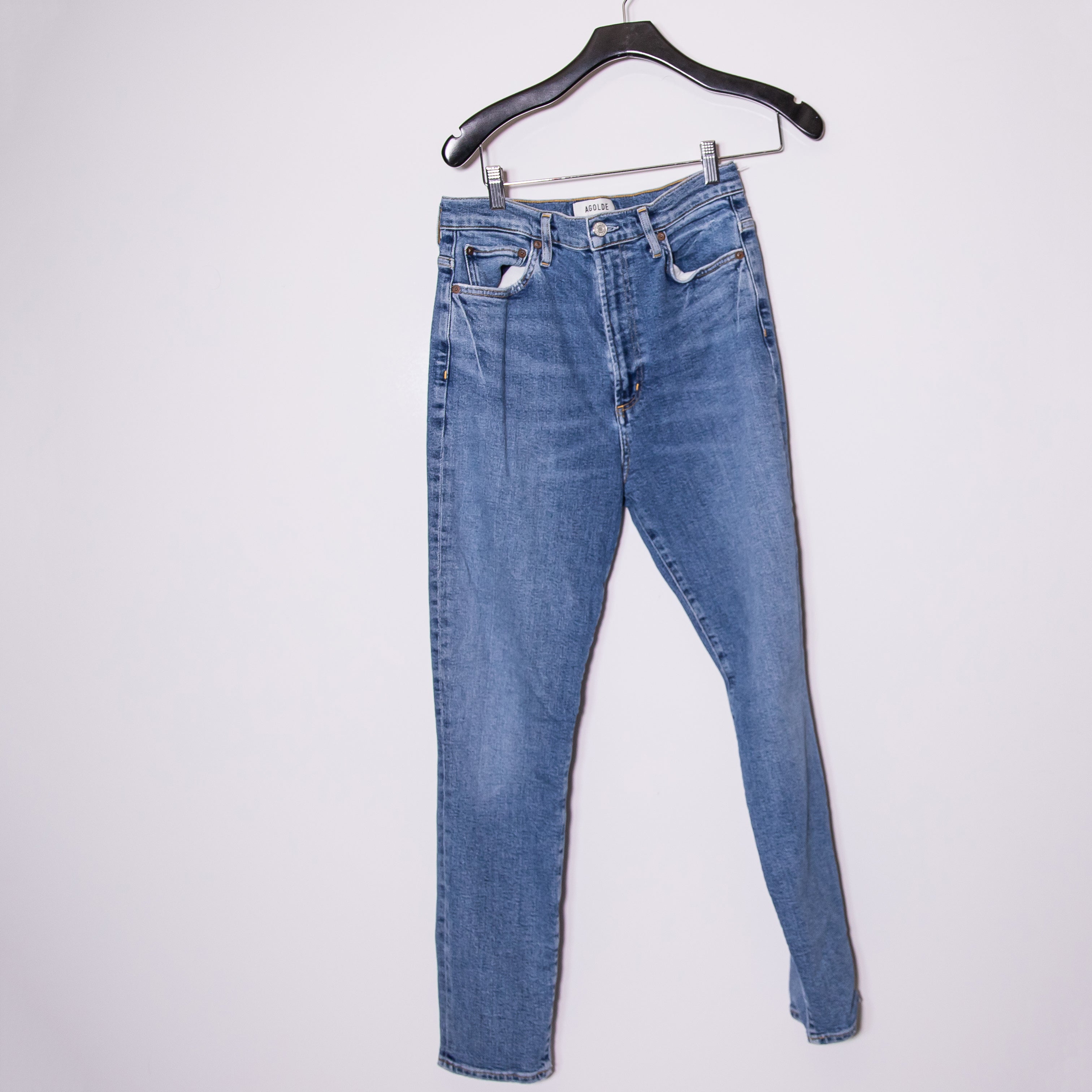 Agolde Women's 90's Pinch Waist High Rise Straight Leg Cotton Denim Jeans 27