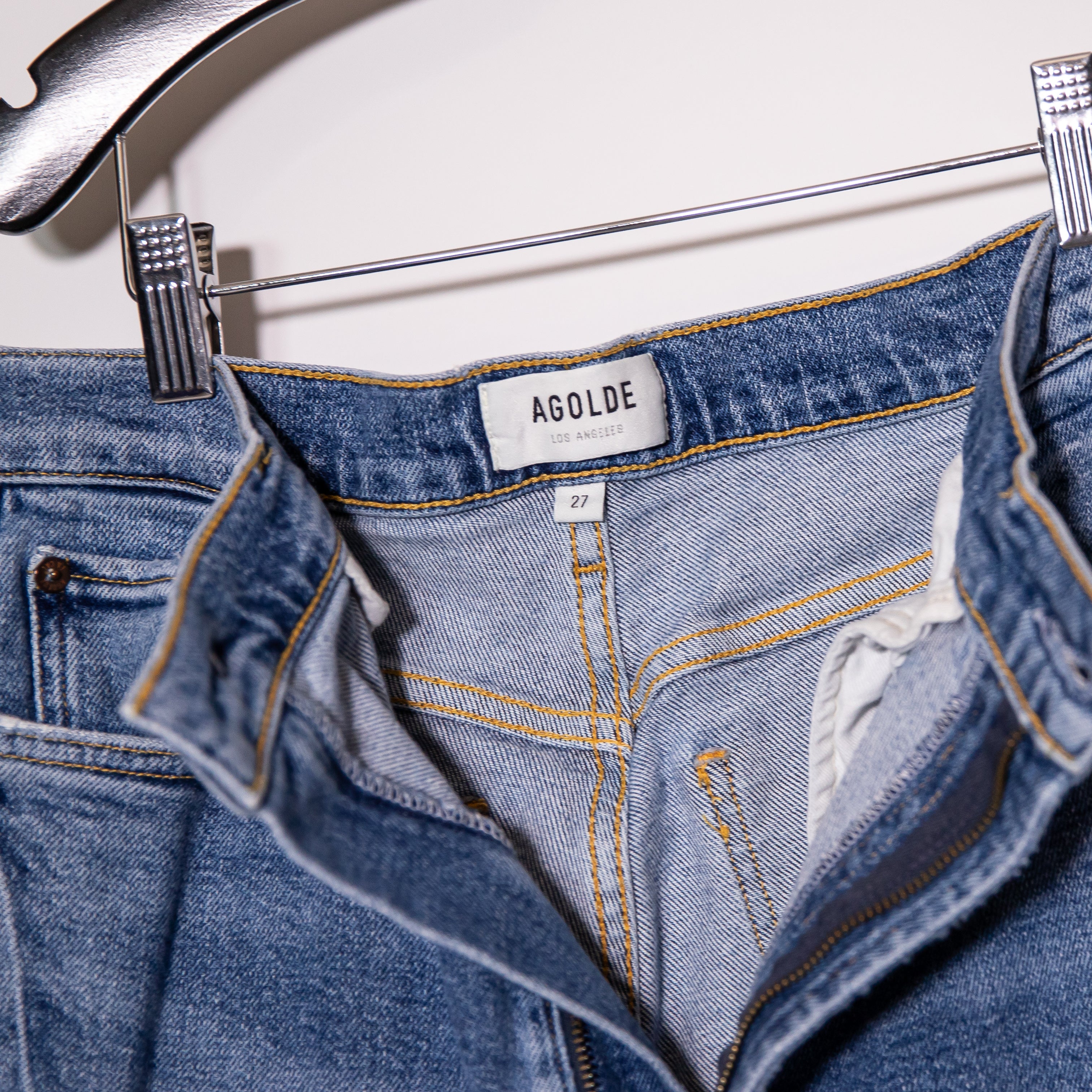 Agolde Women's 90's Pinch Waist High Rise Straight Leg Cotton Denim Jeans 27