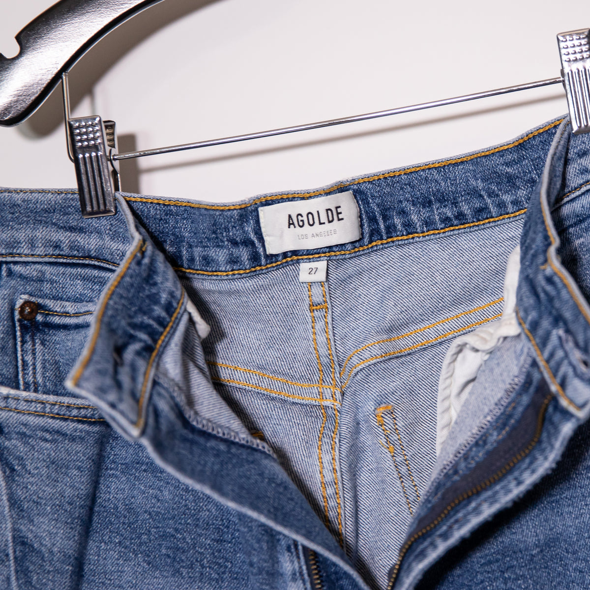 Agolde Women's 90's Pinch Waist High Rise Straight Leg Cotton Denim Jeans 27